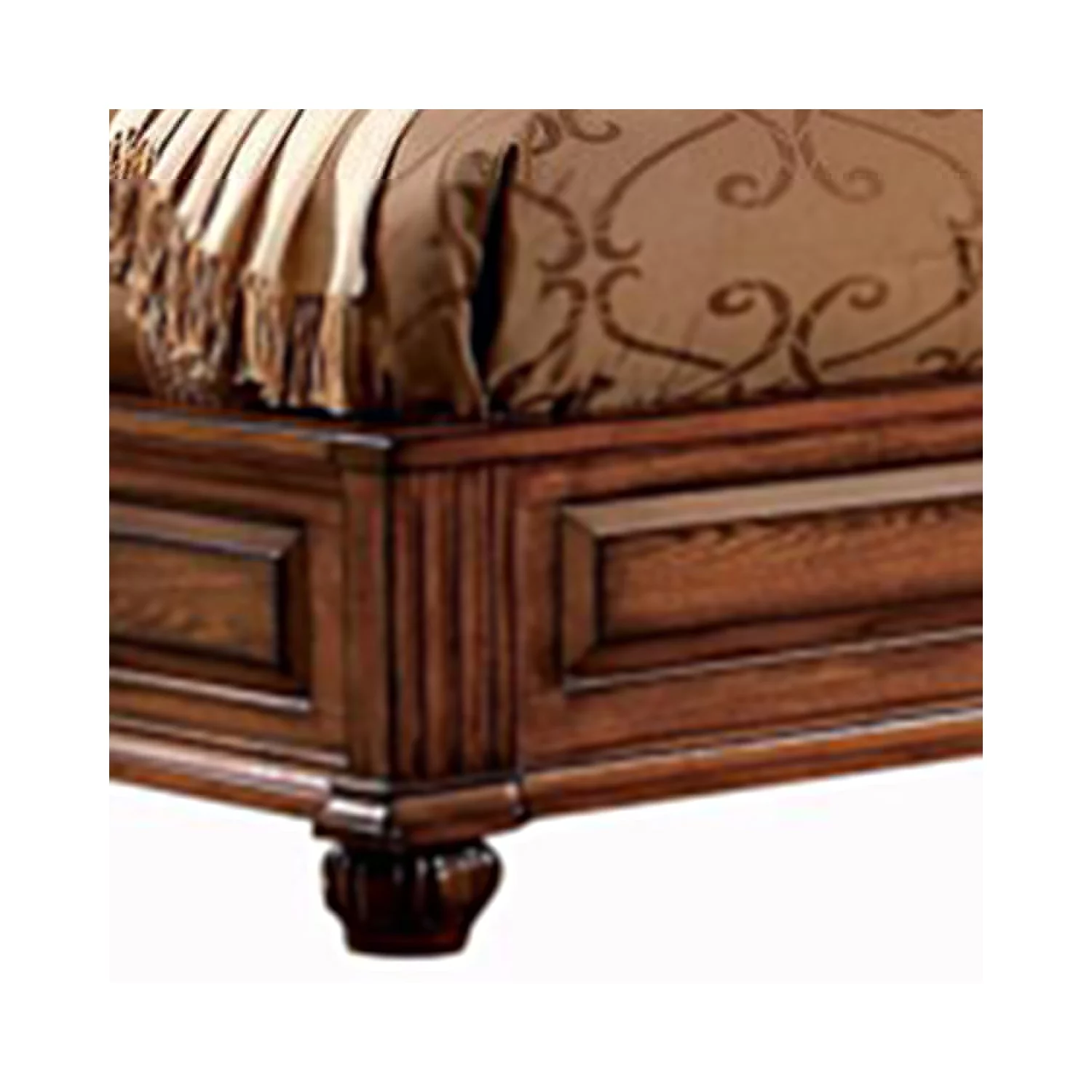 Camelback Headboard Eastern King Bed with Paneled Details Brown