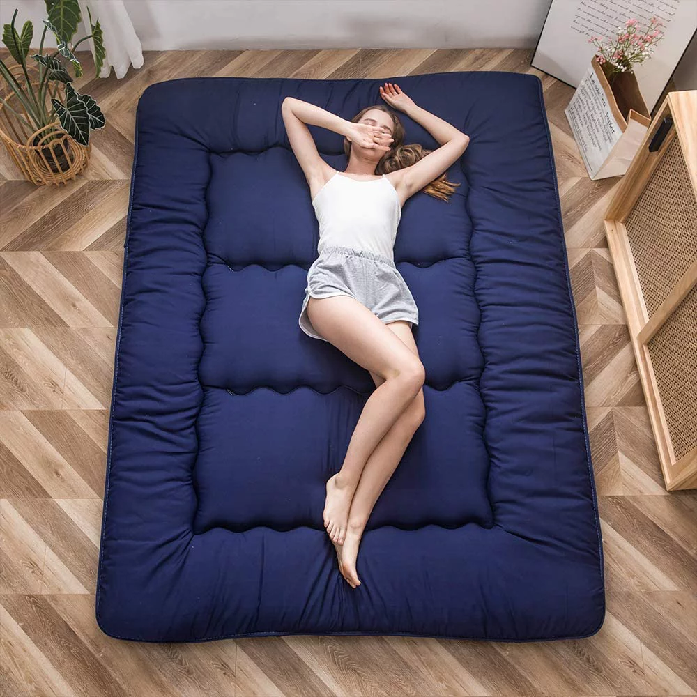 Japanese Floor Mattress Futon Mattress, Memory Foam Futon Roll Up Guest Mattress King Size