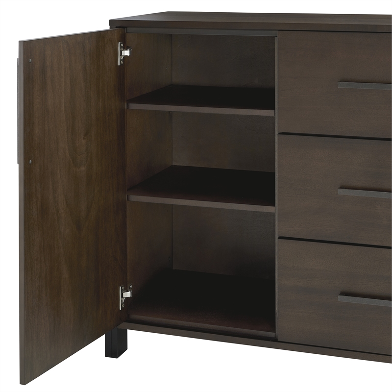 Progressive Furniture Stephenson Door Dresser in Nutmeg Brown