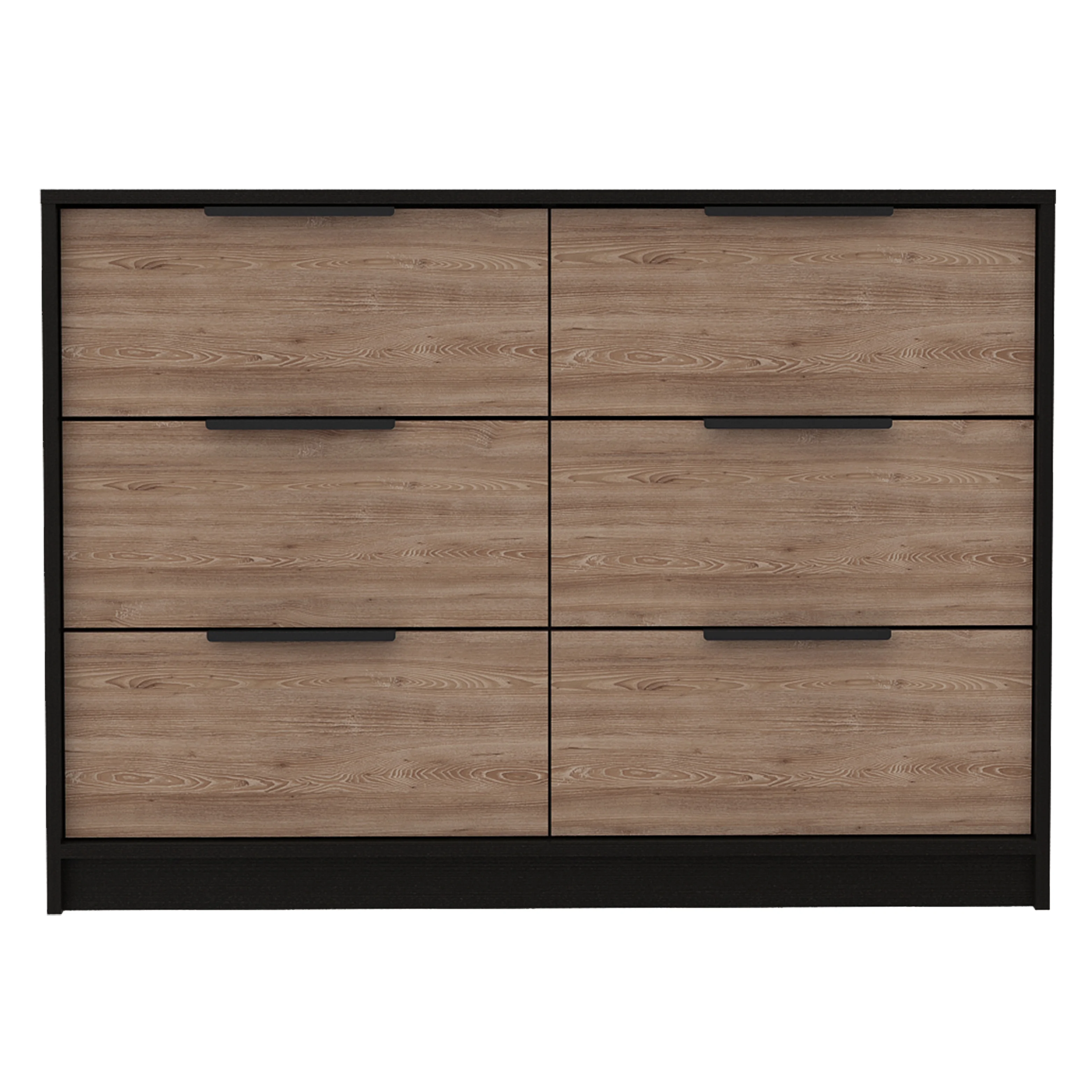 CoSoTower 4 Drawer Double Dresser Maryland, Bedroom, Black / Pine