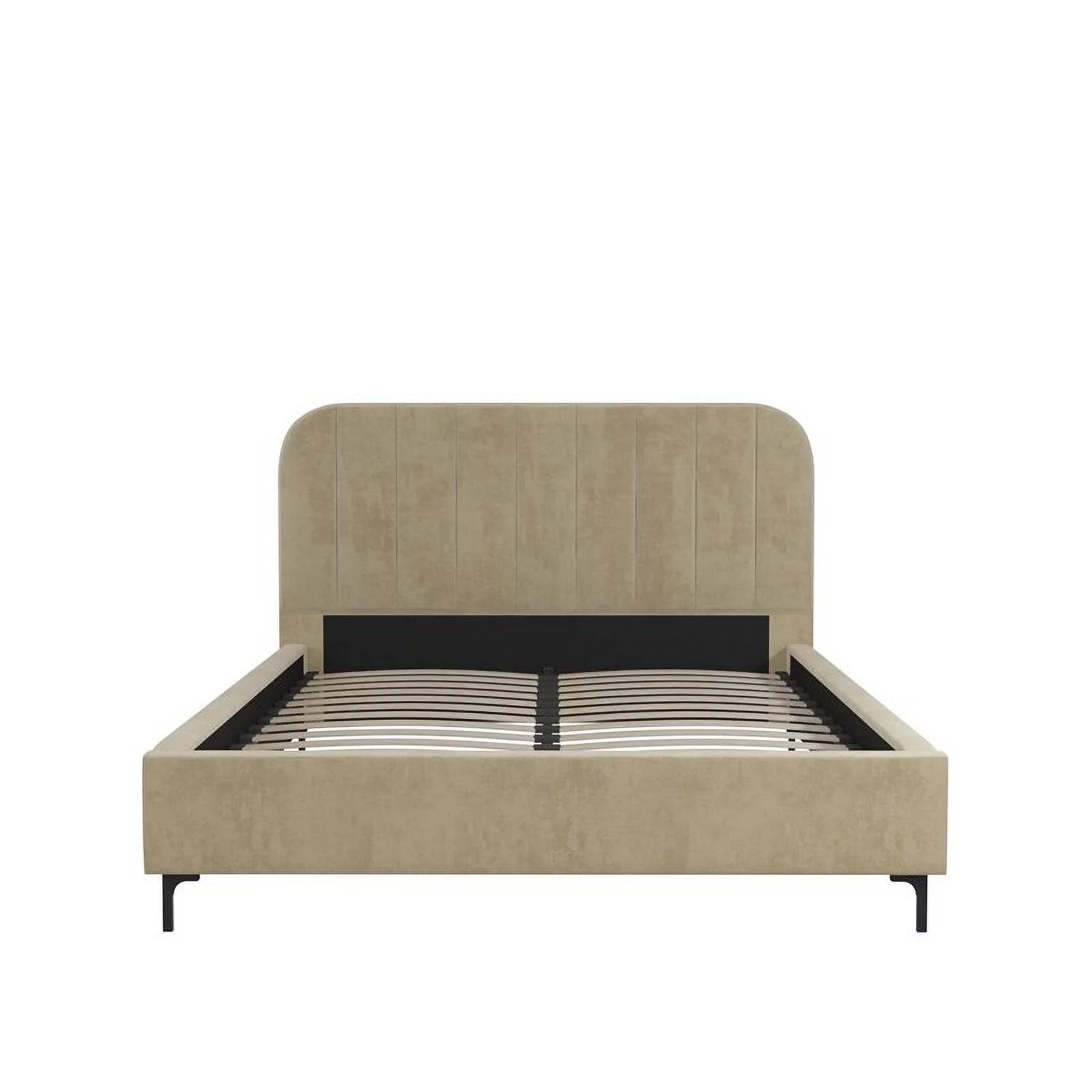 DHP Carter Upholstered Bed in Ivory Velvet in Queen (Parent)