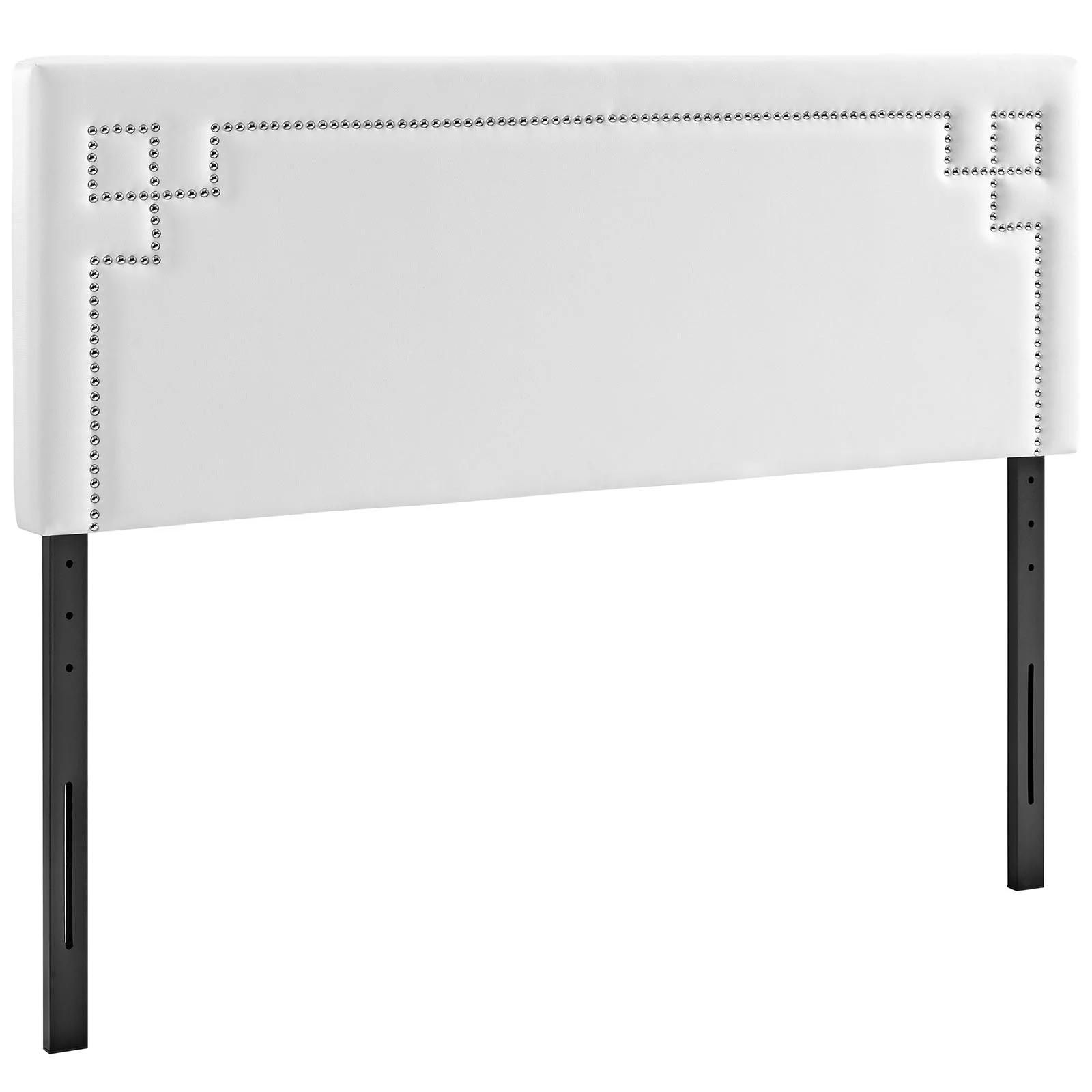 Modern Contemporary Urban Design Bedroom Full Size Headboard, White, Faux Leather
