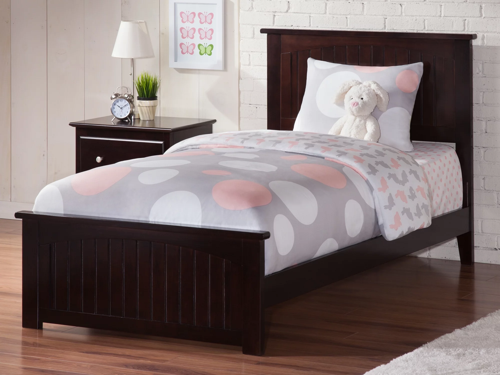 AFI Nantucket Twin XL Platform Bed with Matching Footboard in Espresso