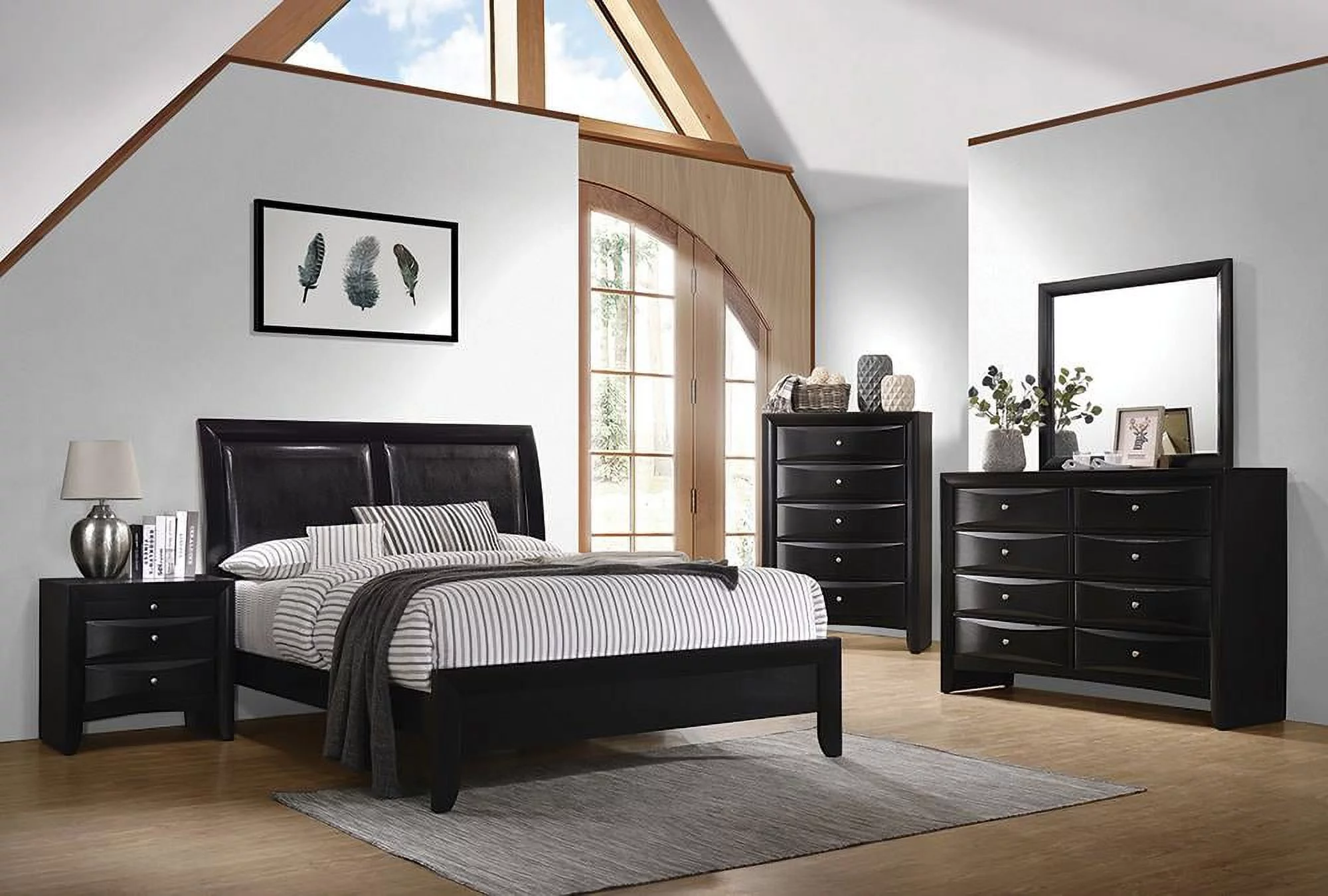 Coaster Briana 5-Piece Wood California King Panel Bedroom Set in Black