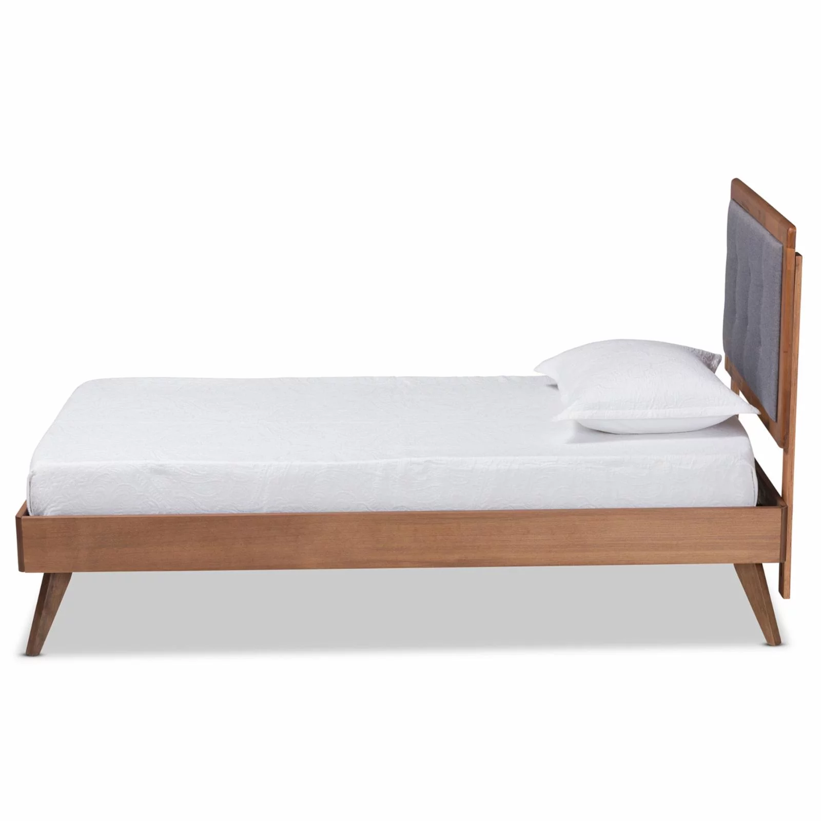 Baxton Studio Alida Dark Grey and Brown Finished Wood Twin Size Platform Bed