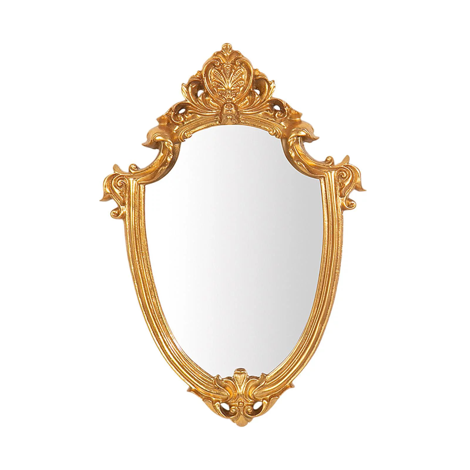 Vintage Style Decorative Wall Hanging Mirror, Ornate Baroque Mirror Wall Decor, Bathroom Vanity Mirrors for Hallway Ornament L