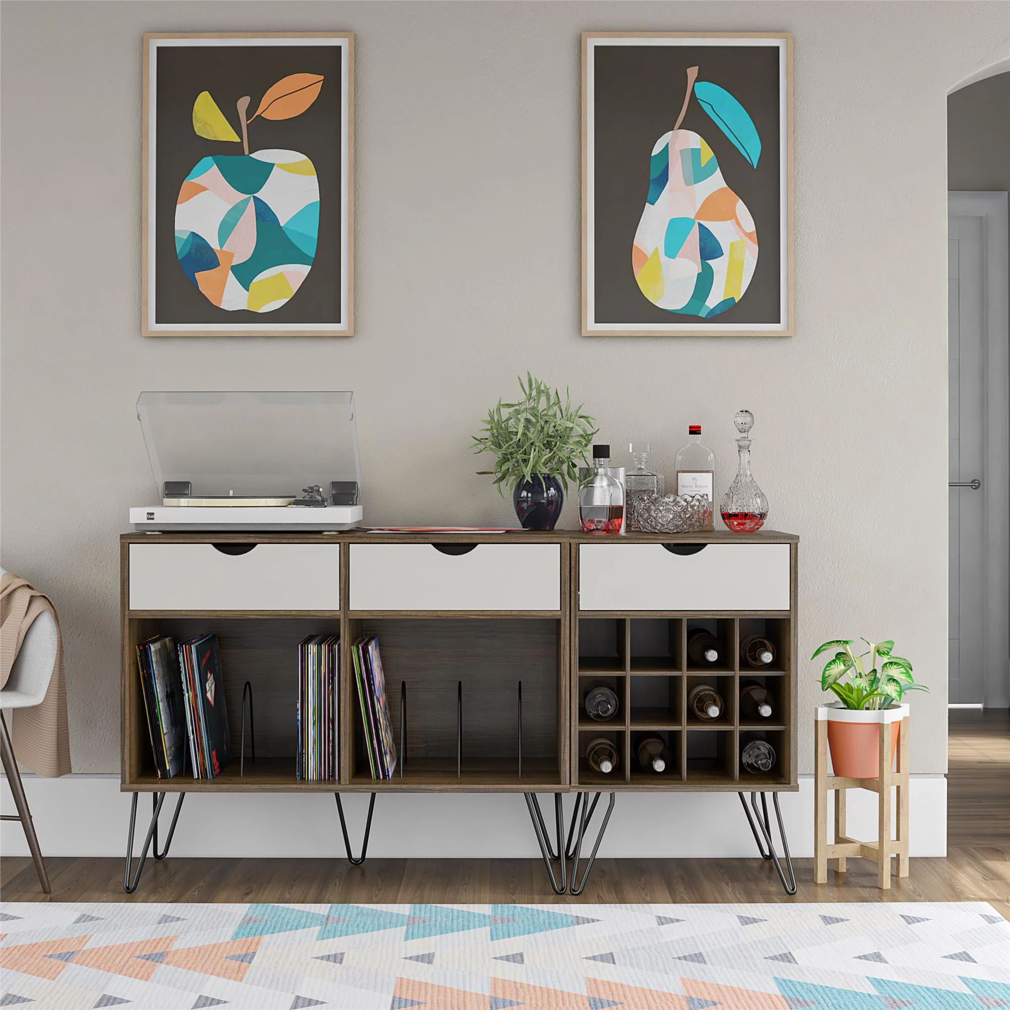 Novogratz Concord Beverage Storage Stand, Brown Oak