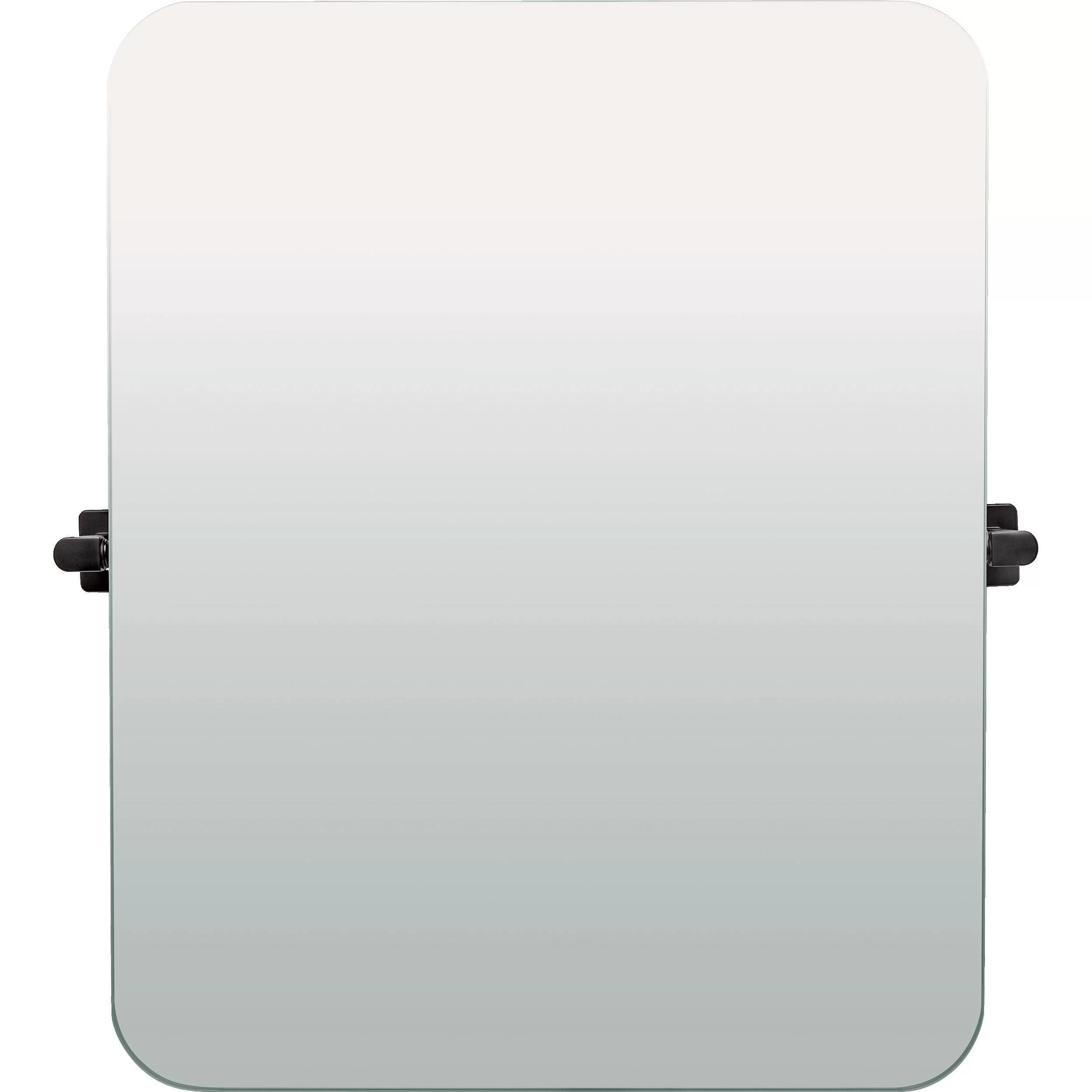 Alden Rounded Square Bathroom Vanity Tilt Mirror in Matte Black