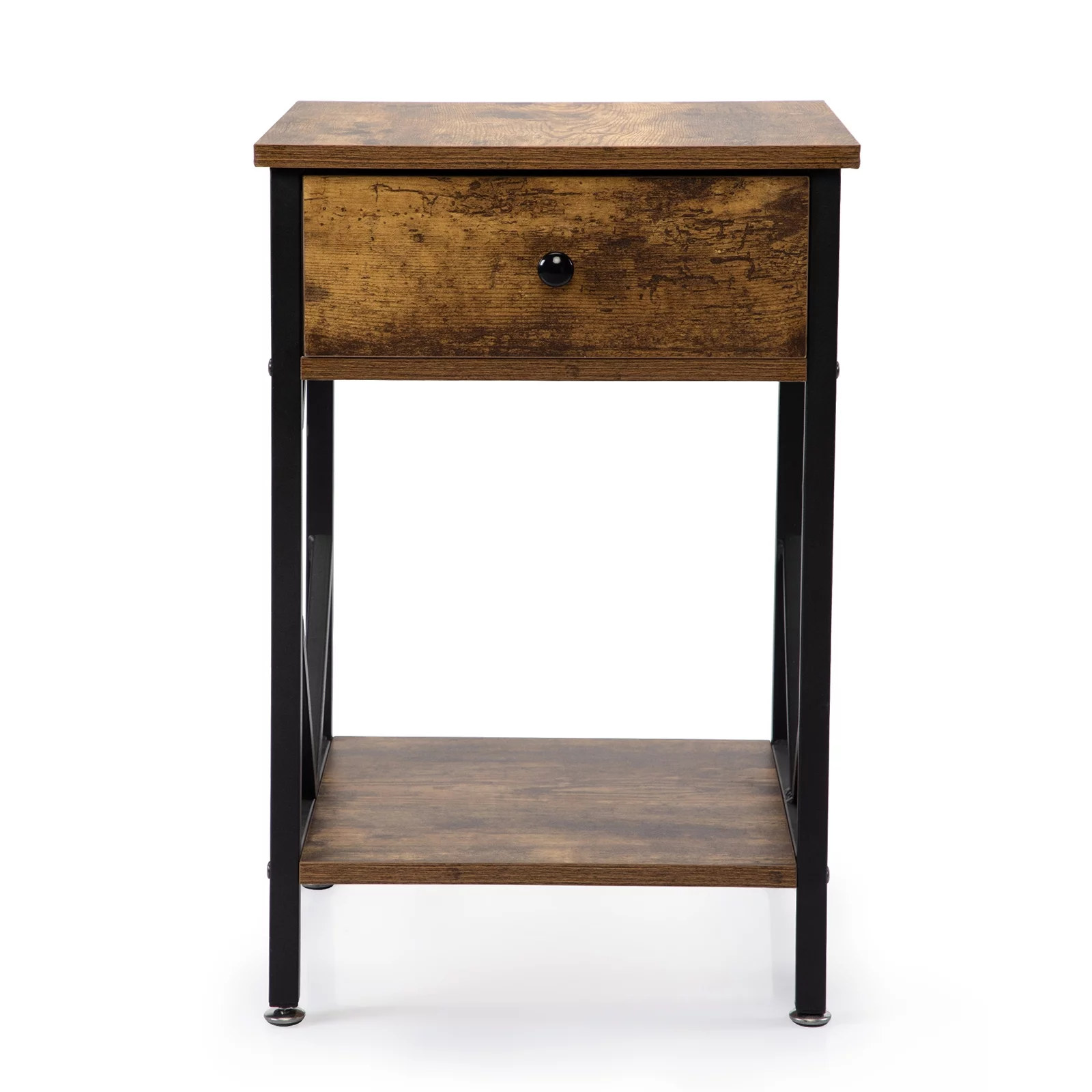 Irfora ,Of 2 End With Drawer And Set Of 2 And Metal Frame Room Bedroom Furniture Side Table Bedside Rustic Room And End Side Table And Rustic Room Frame Rustic Sofa Rustic Sofa End Table Set With