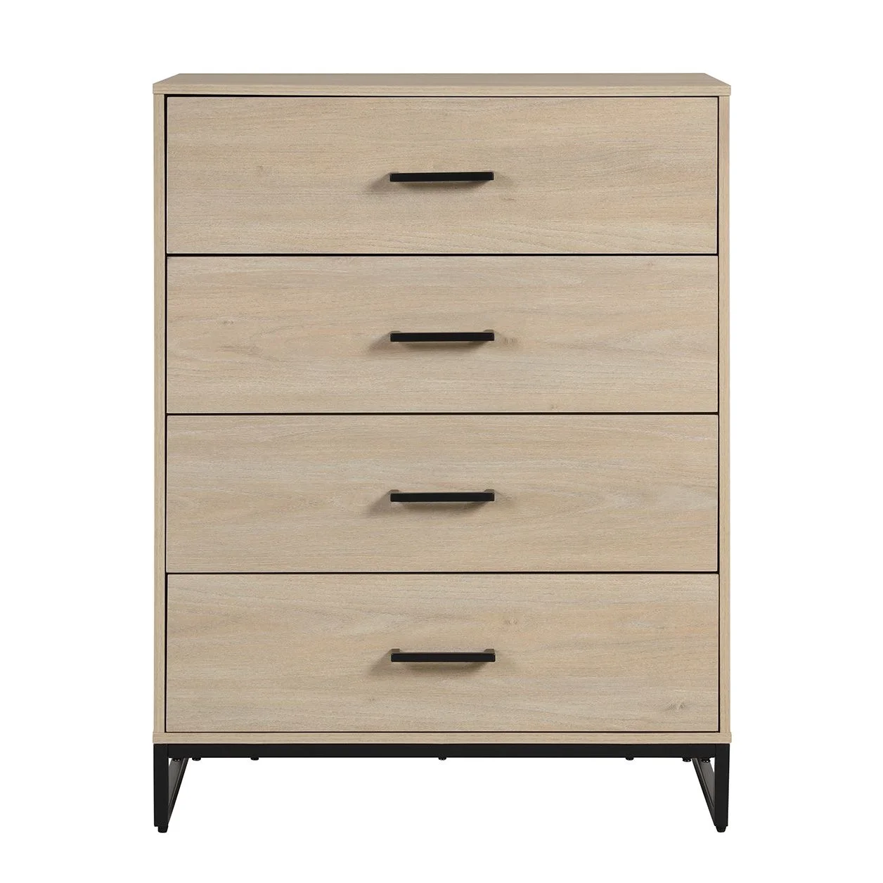 Mainstays Industrial 4 Drawer Dresser, Bedroom, Beige Oak