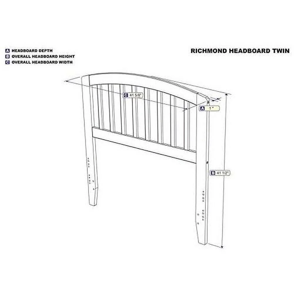 Traditional Wood Headboard With USB Charging Station In Gray