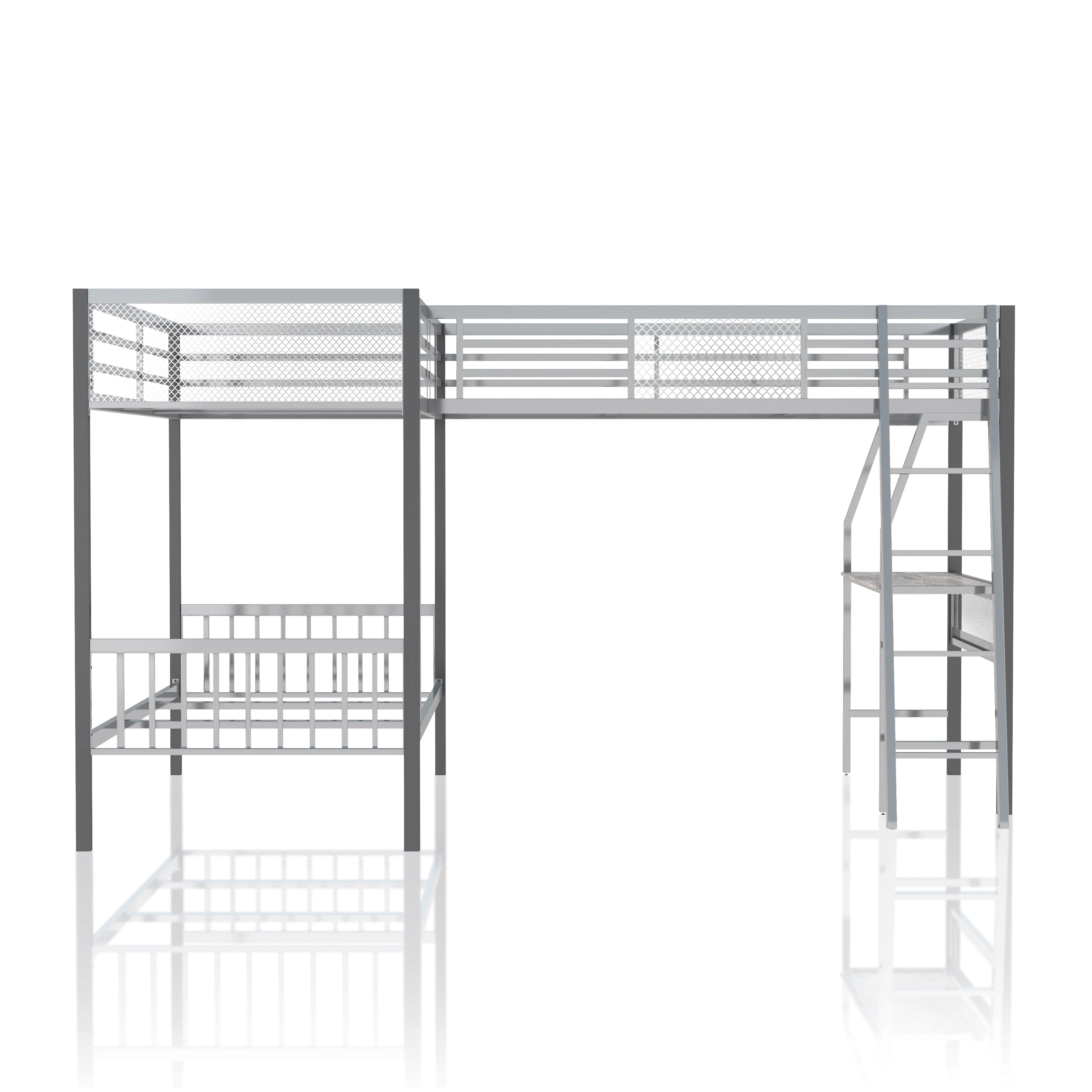 Furniture of America Brando Metal Bunk Bed, Triple Twin, Silver