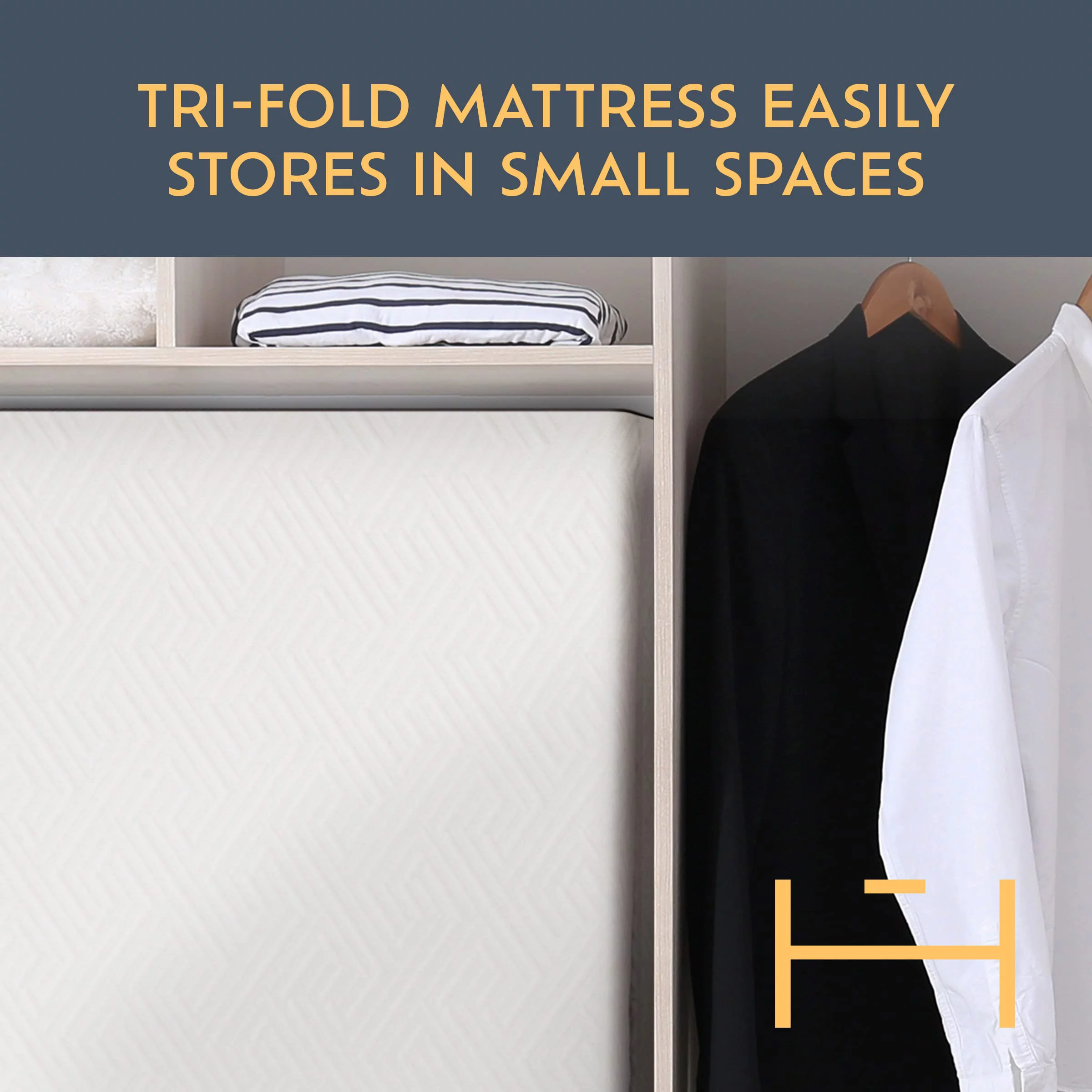 Heyward 4” Trifold Mattress Queen Size, Machine Washable Memory Foam Mattress