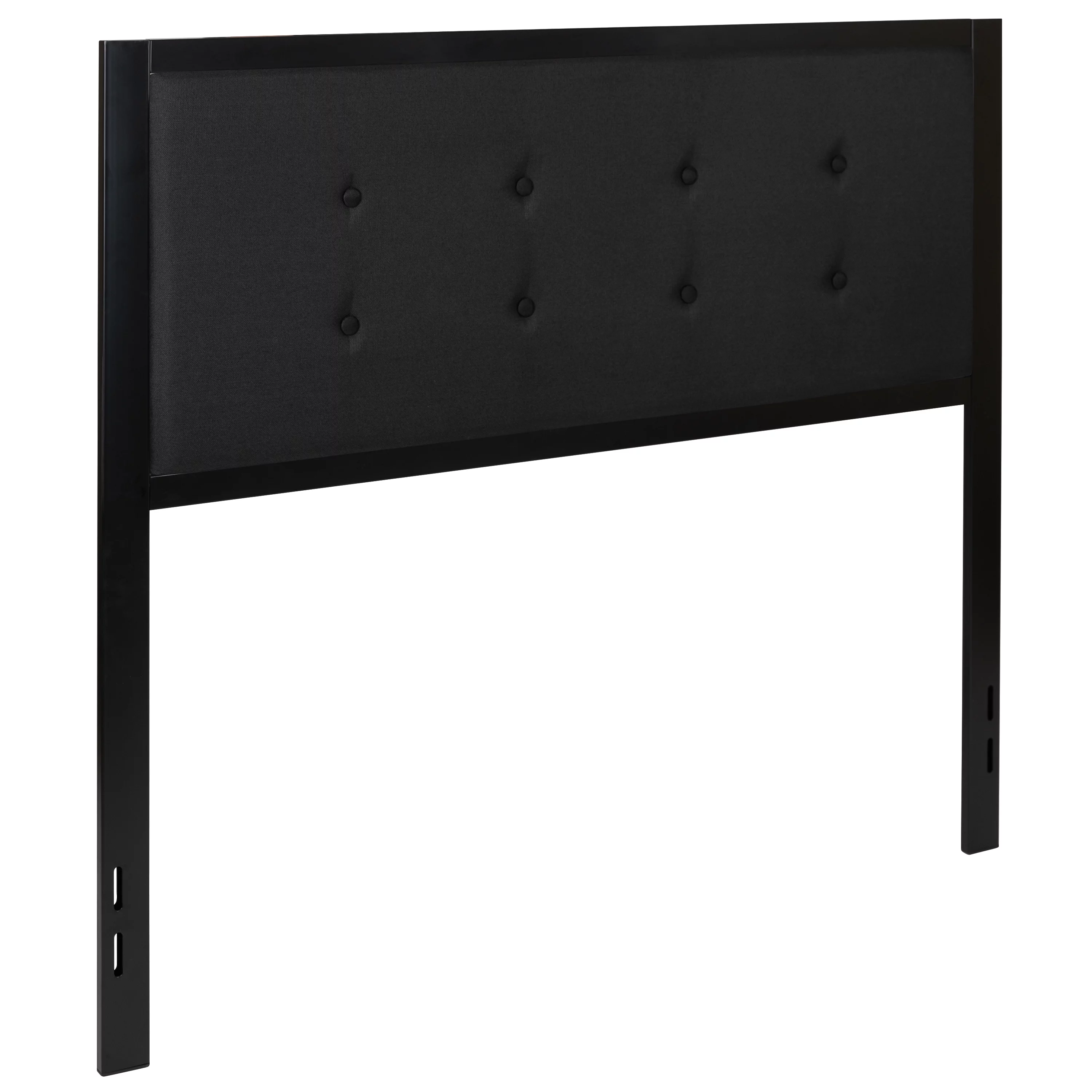 BizChair Metal Tufted Upholstered Full Size Headboard in Black Fabric