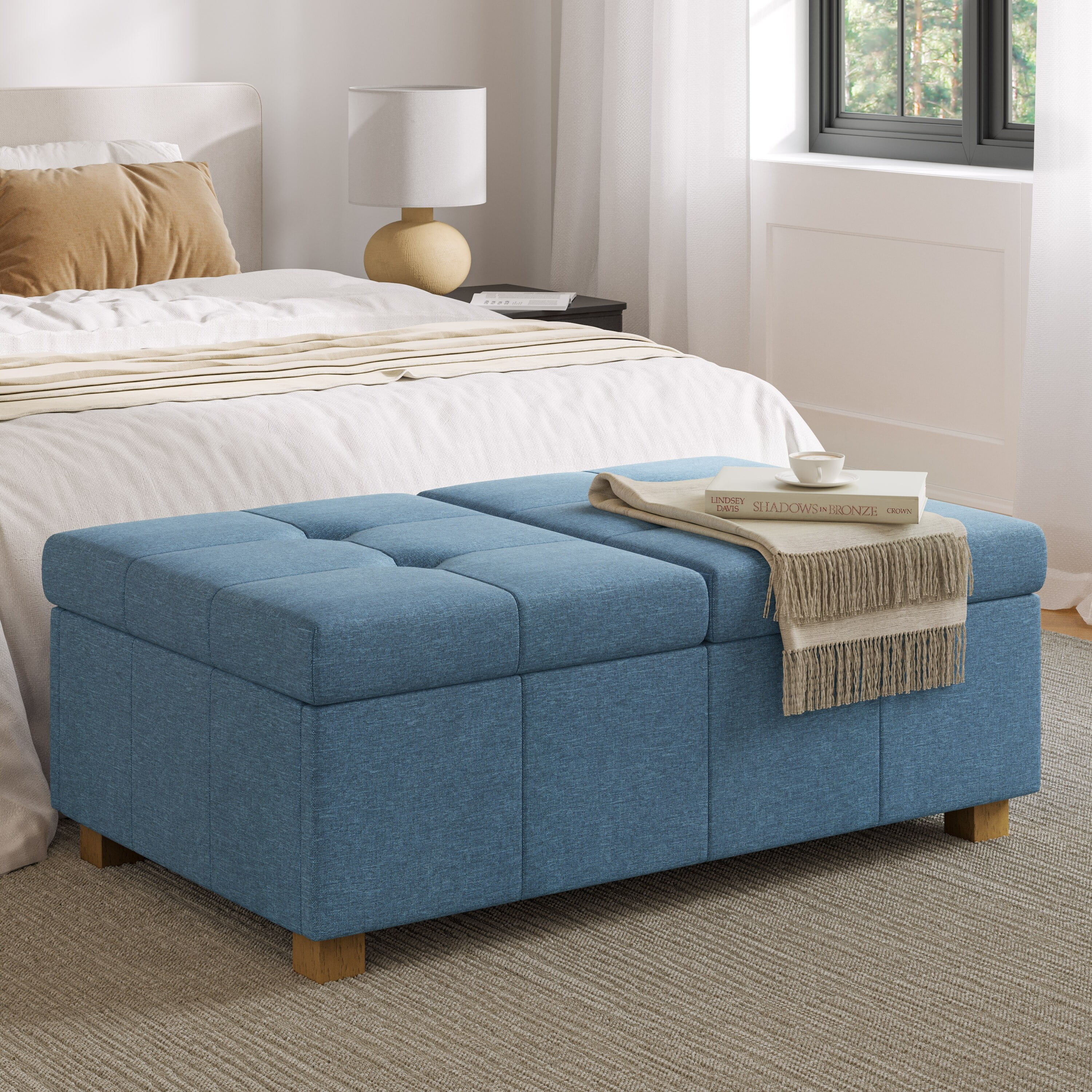 CorLiving Double Storage Ottoman Bench