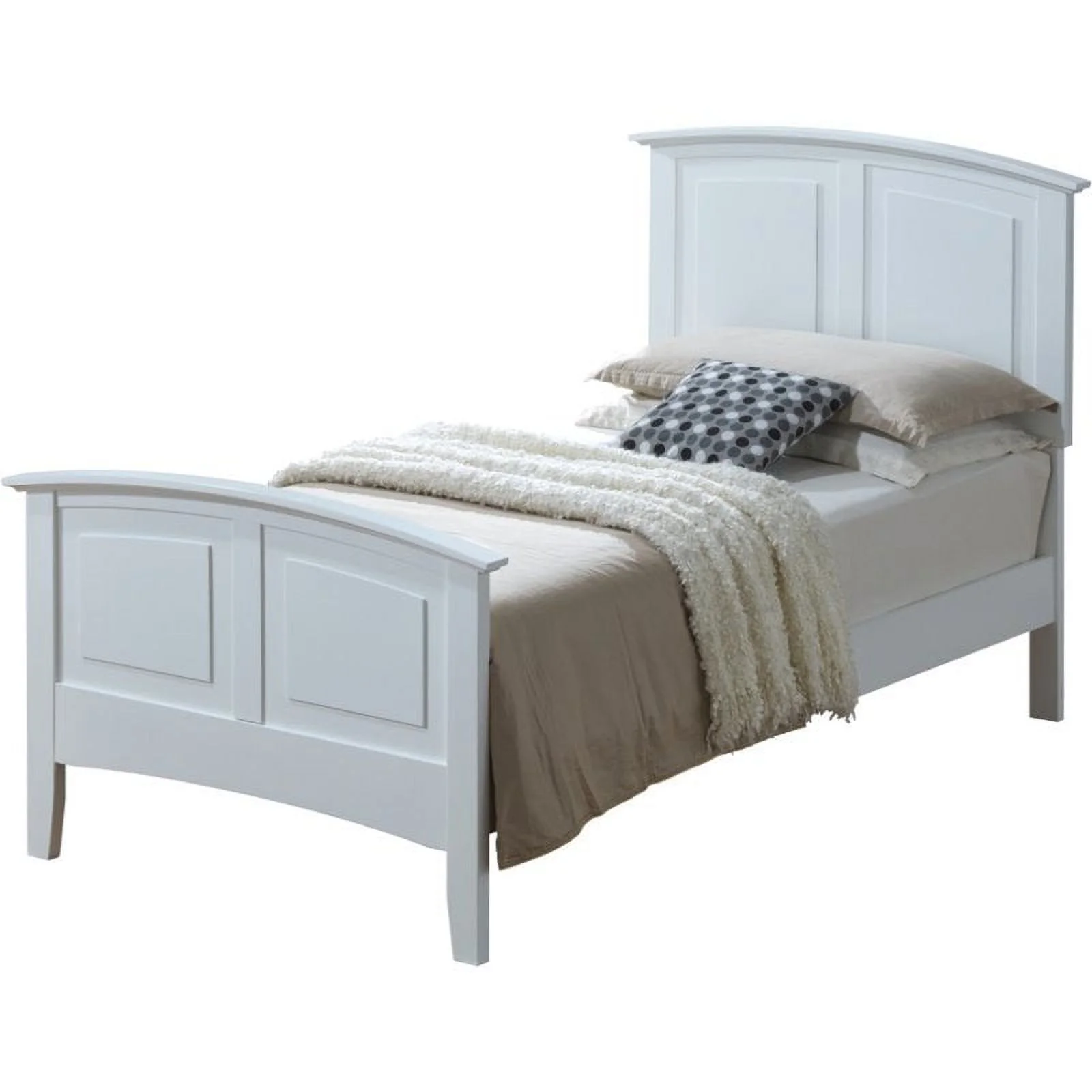Home Square 2-Piece Set with Twin Panel Bed and 8-Drawer Dresser in White