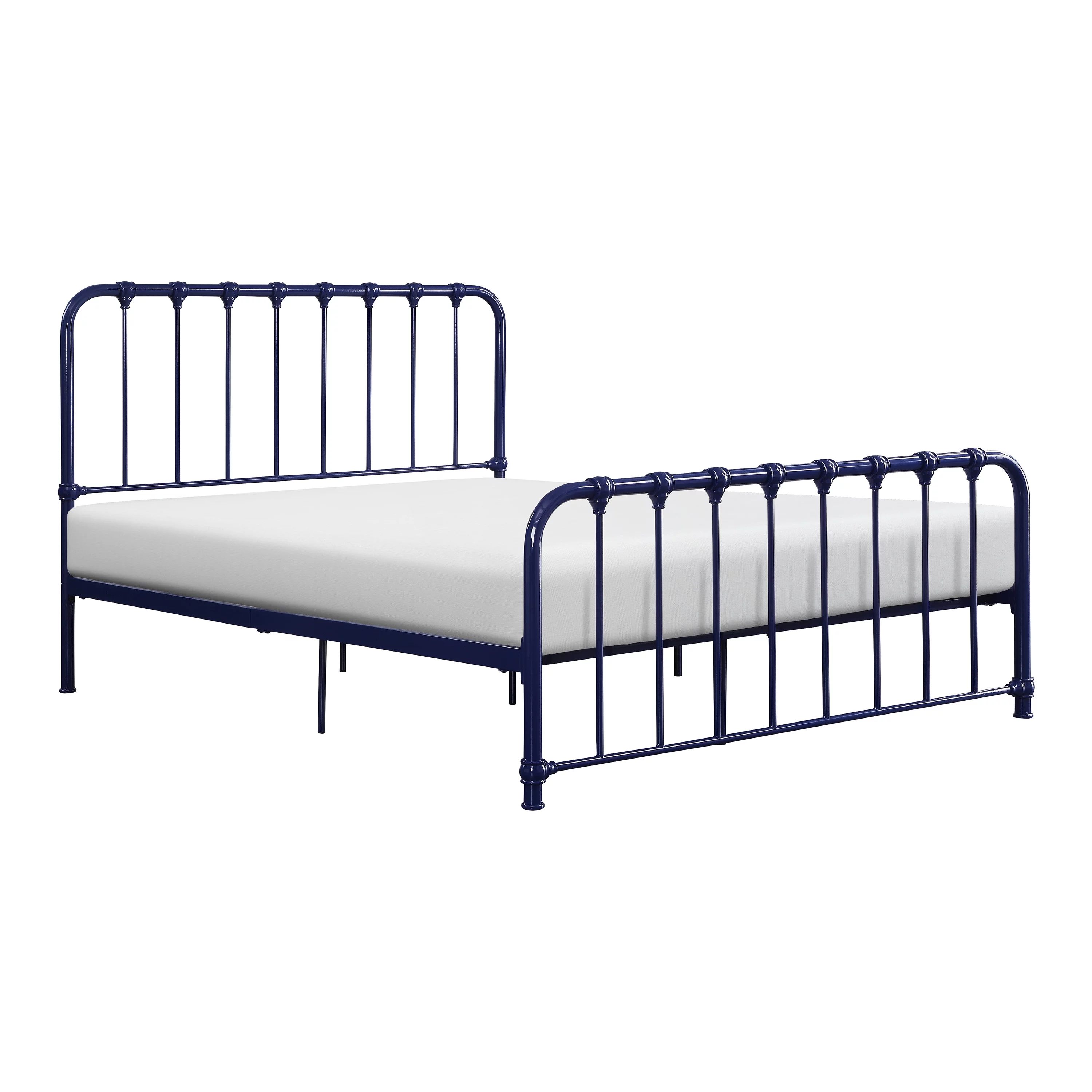 Bethany Metal Platform Bed, Queen, Blue