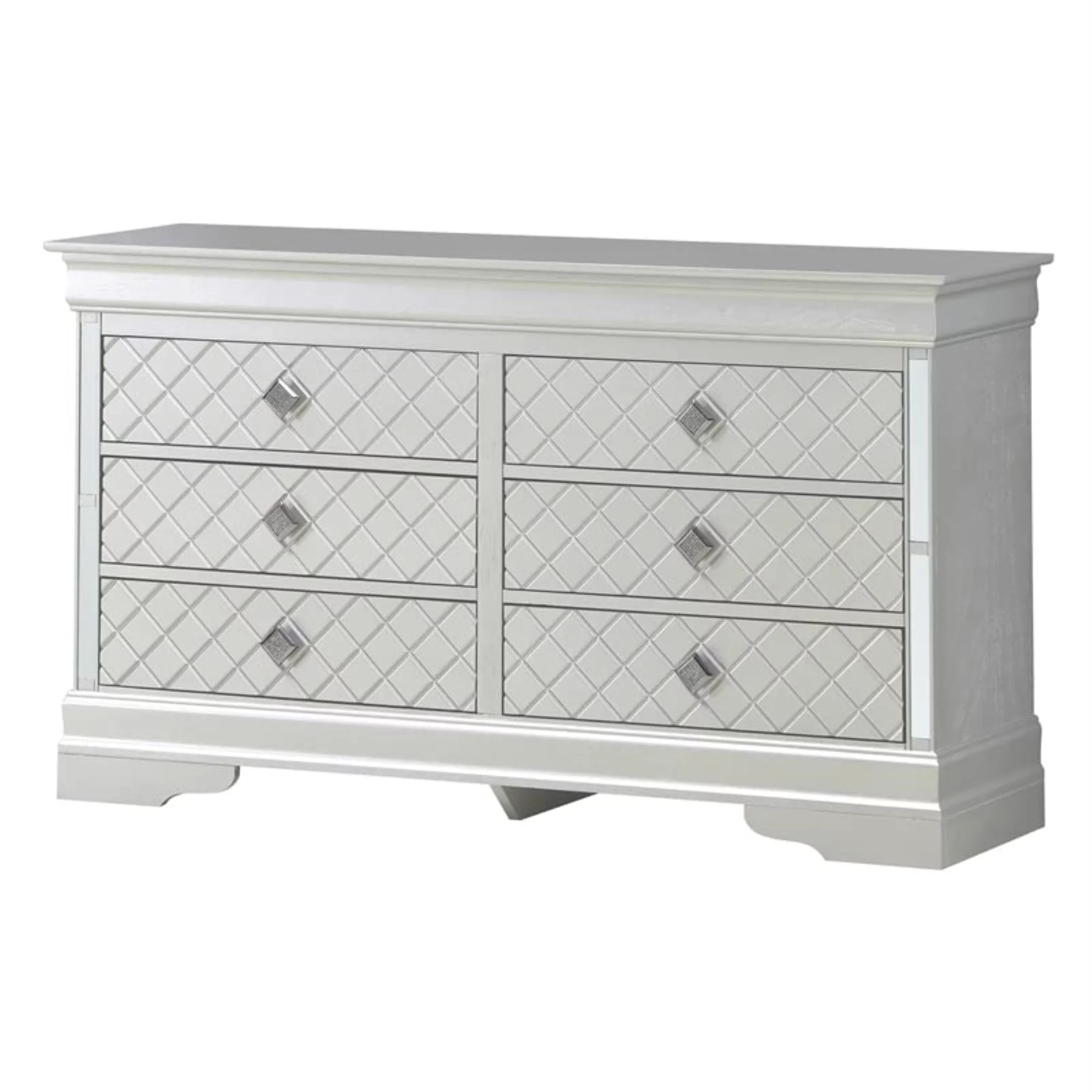 Glory Furniture Verona 6 Drawer Desser Silver Champagne
