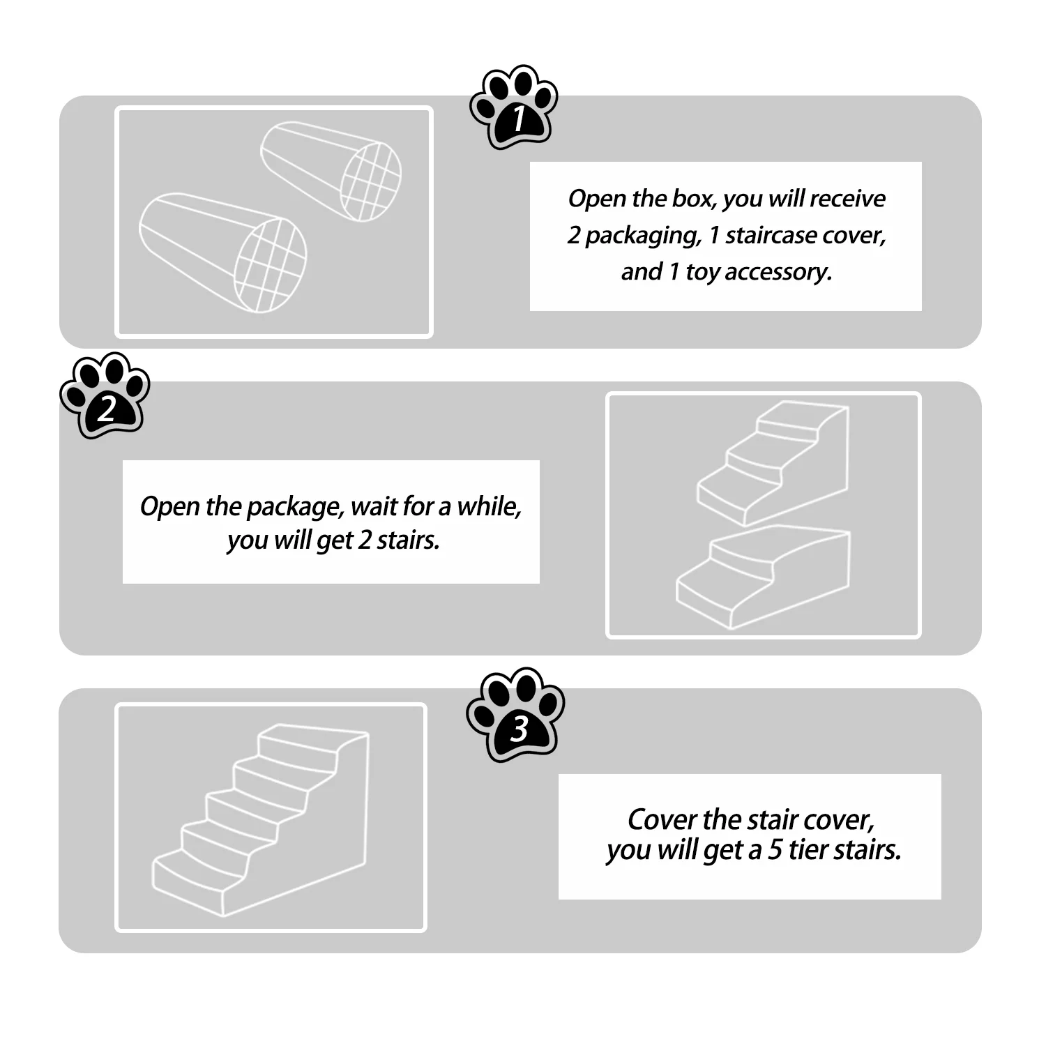 LitaiL 5 Tiers Dog Steps 24.4