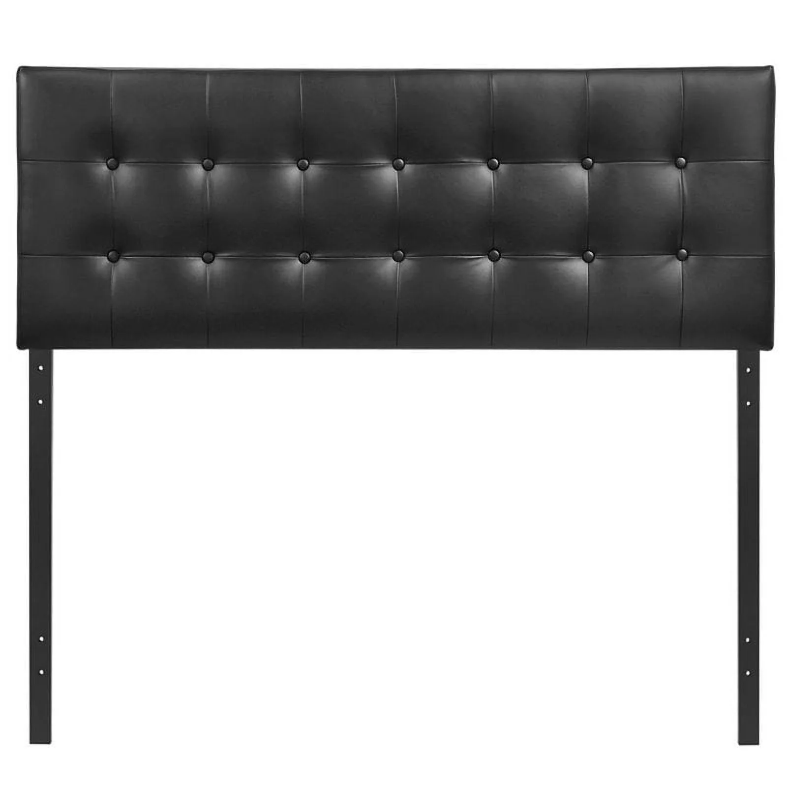 Hawthorne Collections Modern Vinyl Full Panel Headboard in Black