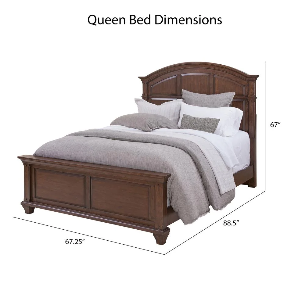 American Woodcrafters Sedona Cherry Finished Wood Arched Queen Panel Bed