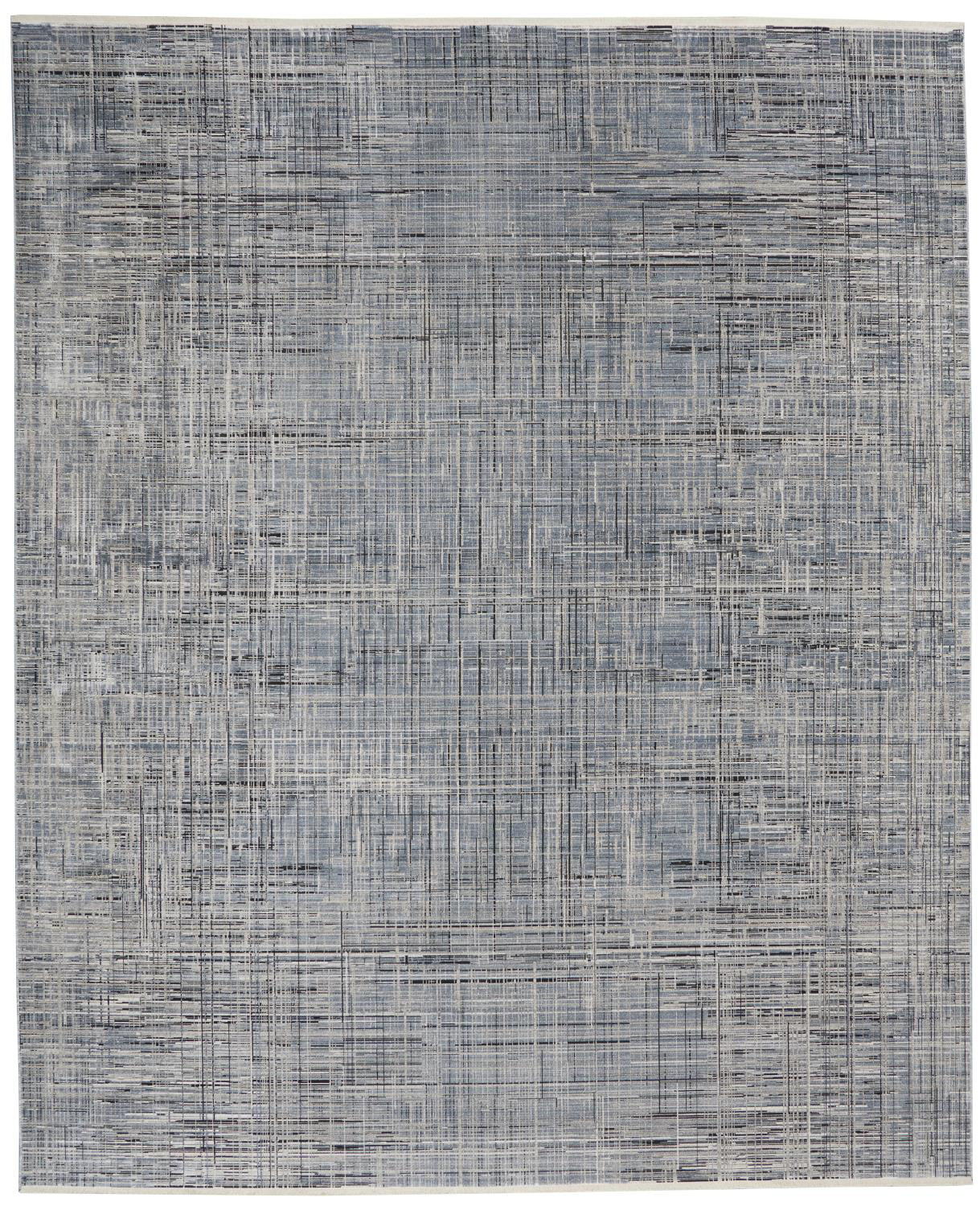 Calvin Klein Balian Carved Linear Blue Area Rug 9' x 12' 9' x 12'