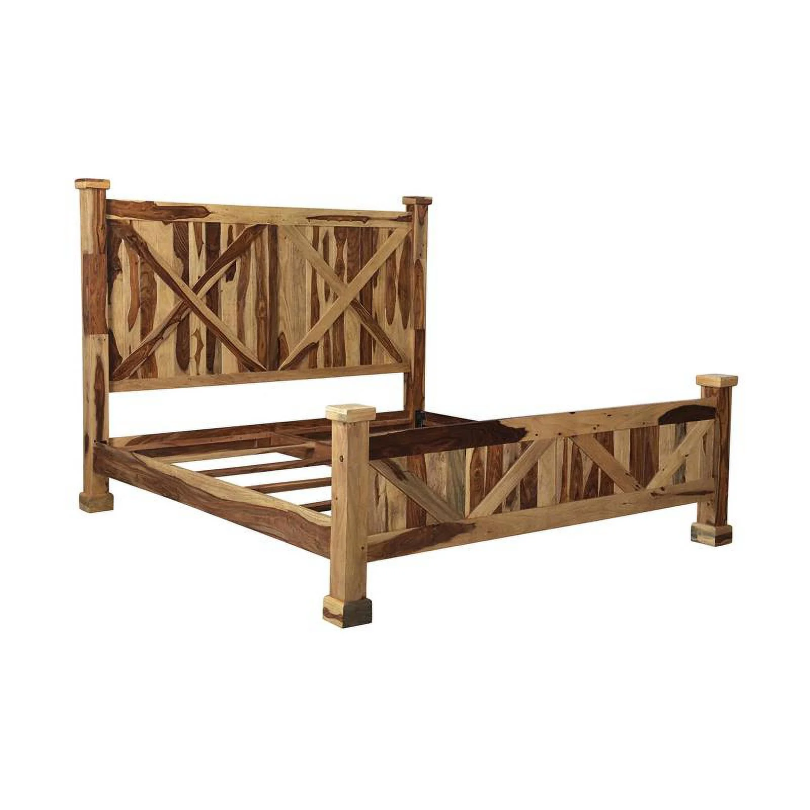 Porter Designs Crossroads Solid Sheesham Wood King Bed - Natural