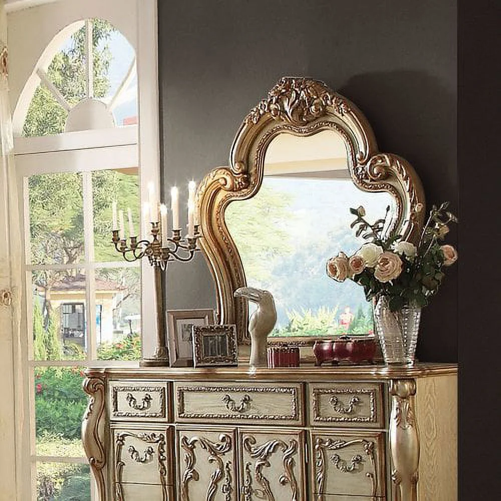 ACME Dresden Mirror, Cherry Oak-Color:Cherry Oak,Quantity:1,Style:Vintage/Traditional/Victorian