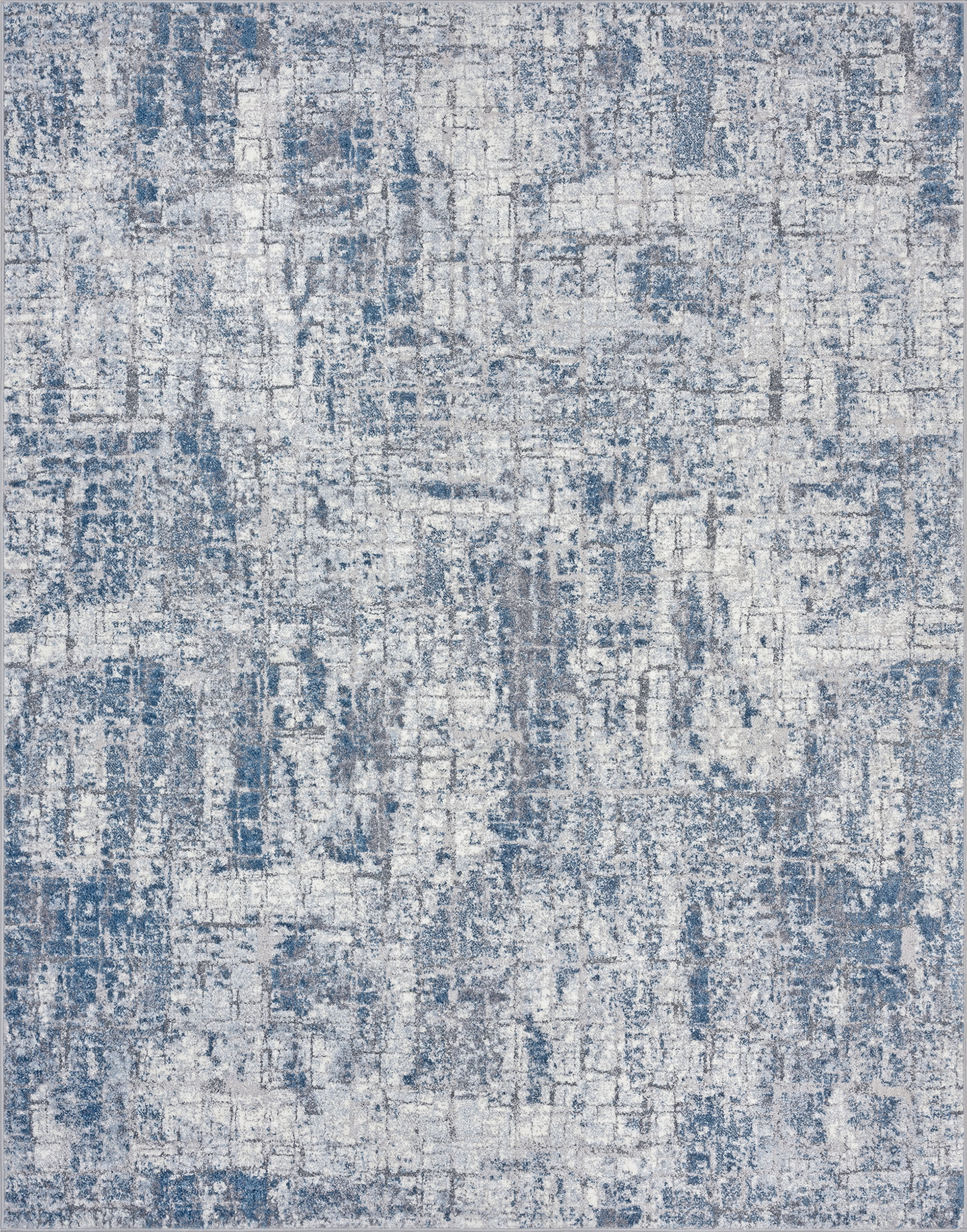 Contemporary 5x8 Area Rug (5'3'' x 7'3'') Abstract Blue, Gray Living Room Easy to Clean