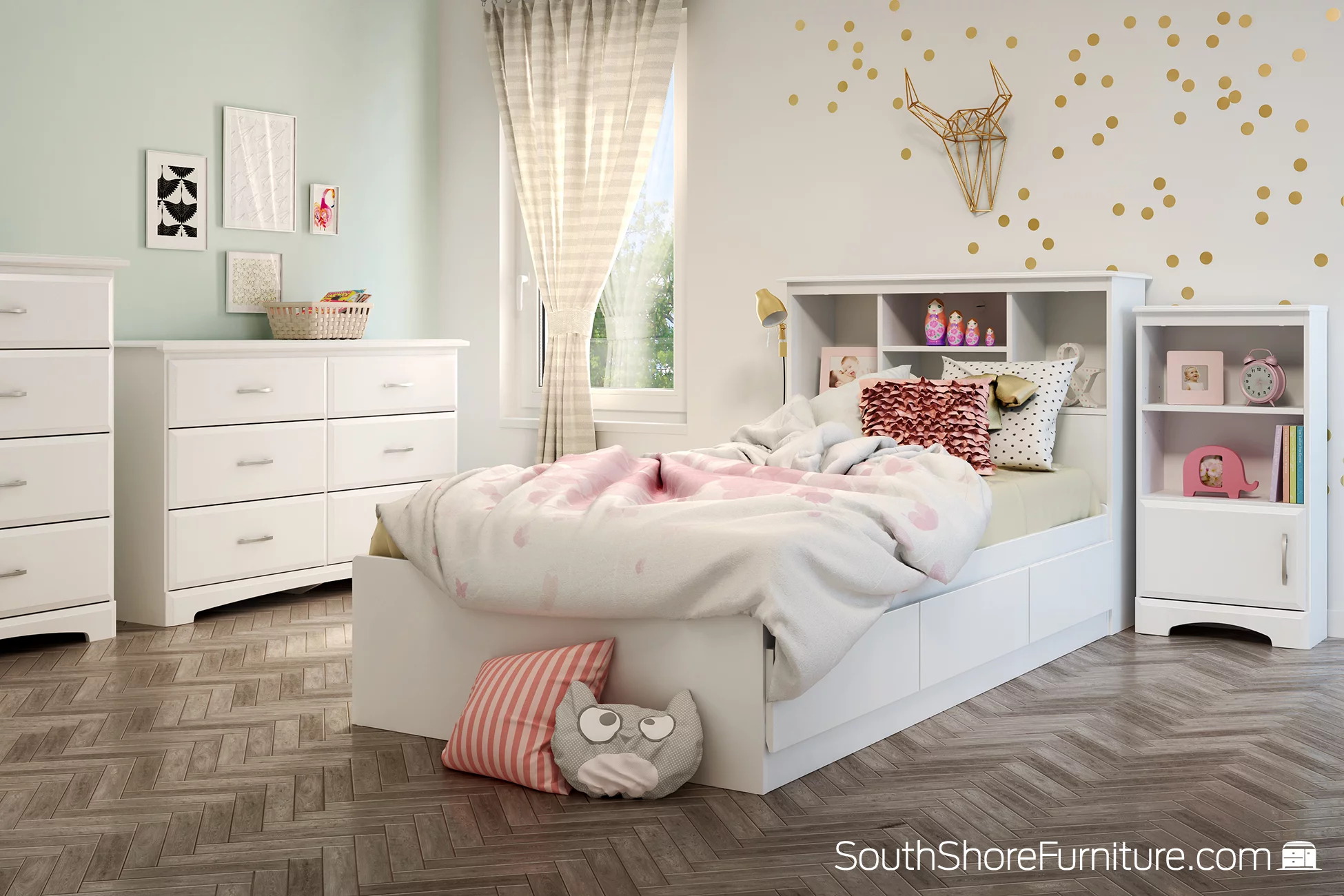 South Shore Callesto 6-Drawer Double Dresser, White