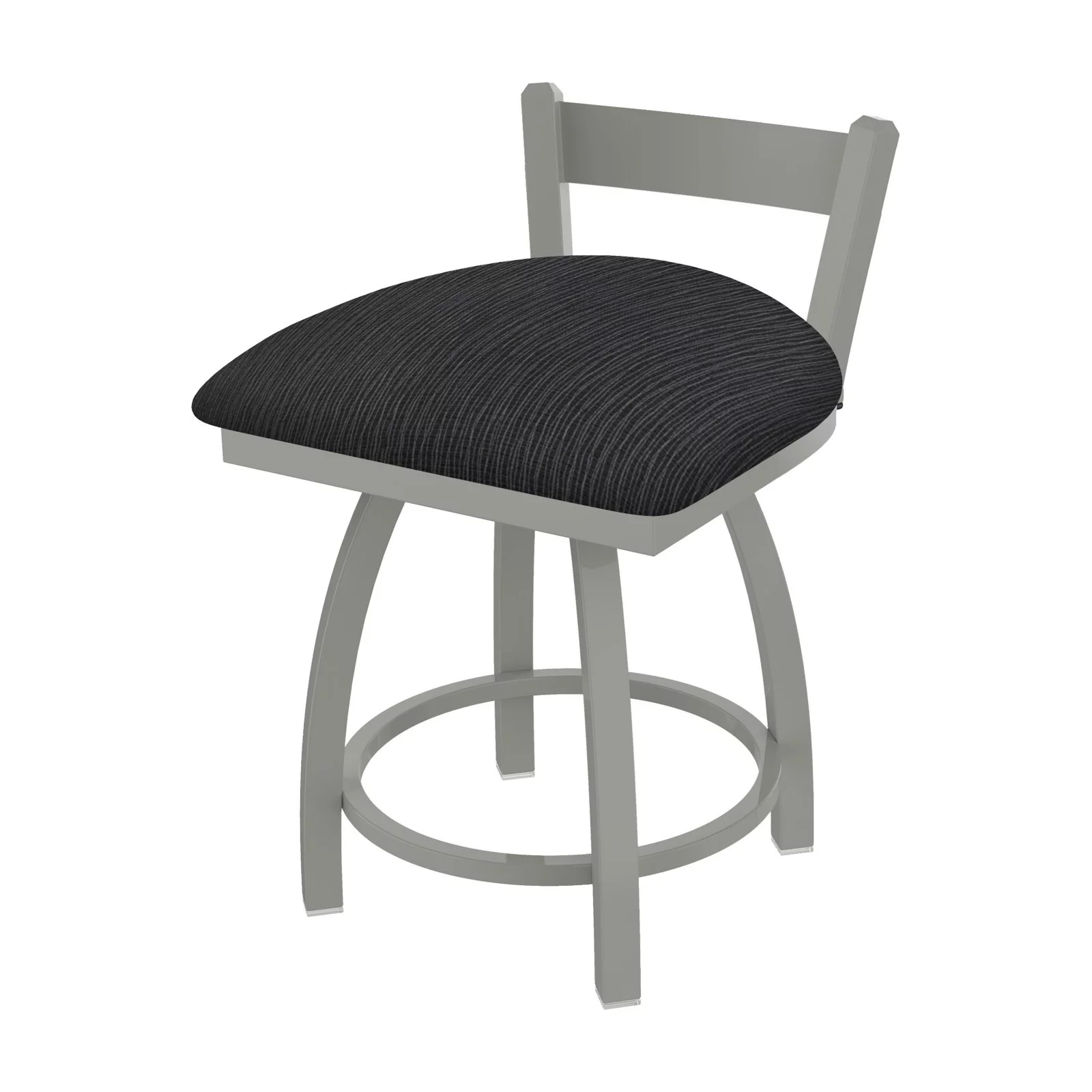 Holland Bar Stool  18 in. 821 Catalina Low Back Swivel Vanity Stool with Black Wrinkle & Graph Poppy Seat