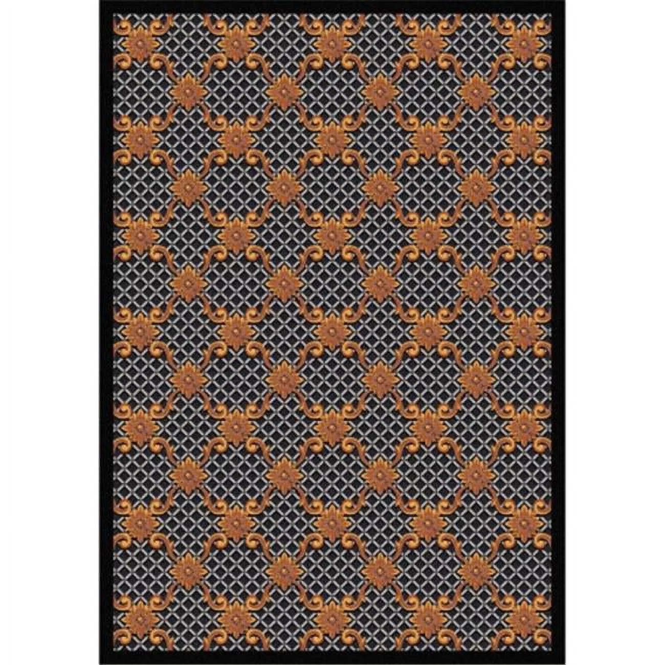 Joy Carpets Any Day Matinee Queen Anne Rectangle Theater Area Rugs 01 Black - 5 ft. 4 in. x 7 ft. 8 in.