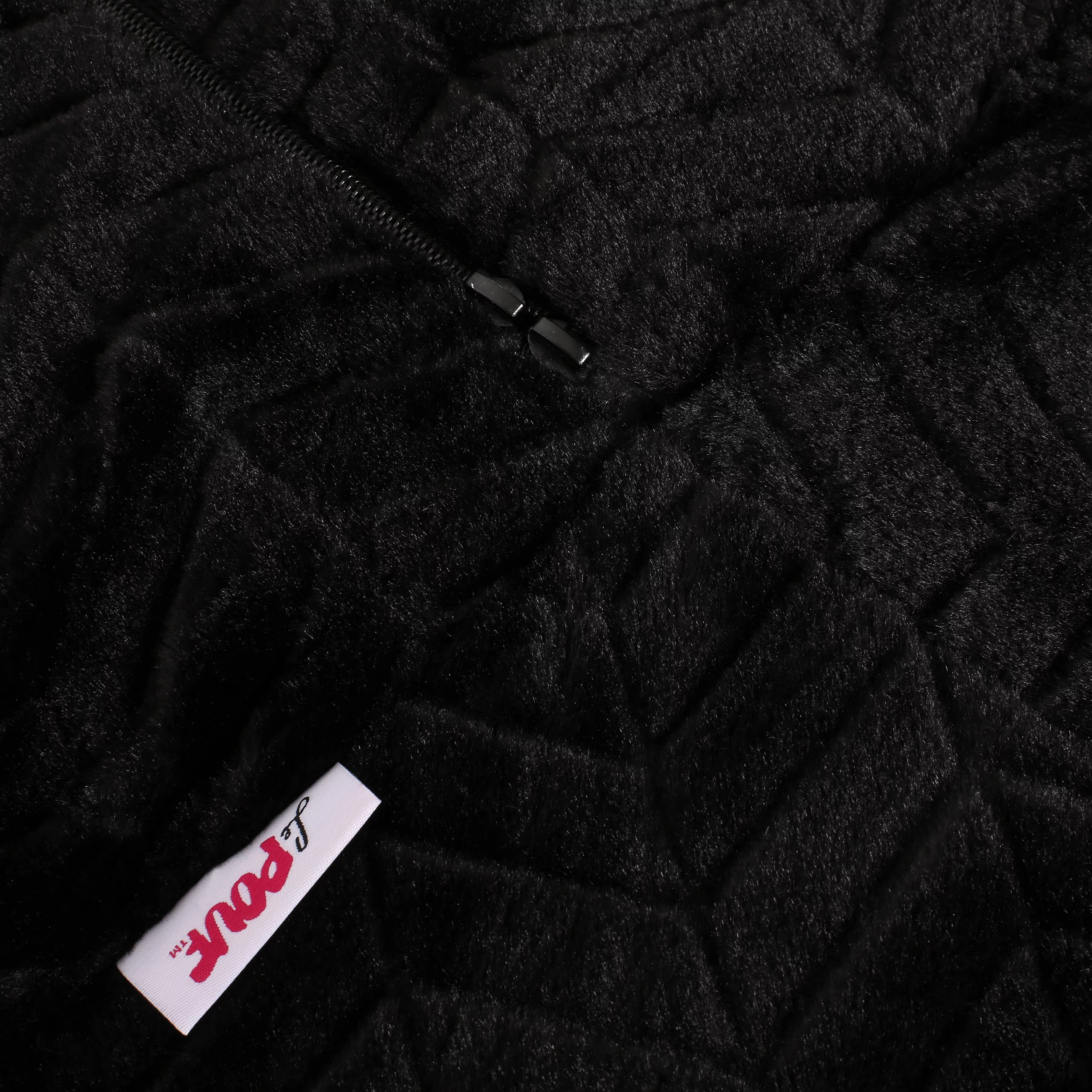 GDF Studio Terrell Modern Glam 5 Foot Short Faux Fur Bean Bag, Black