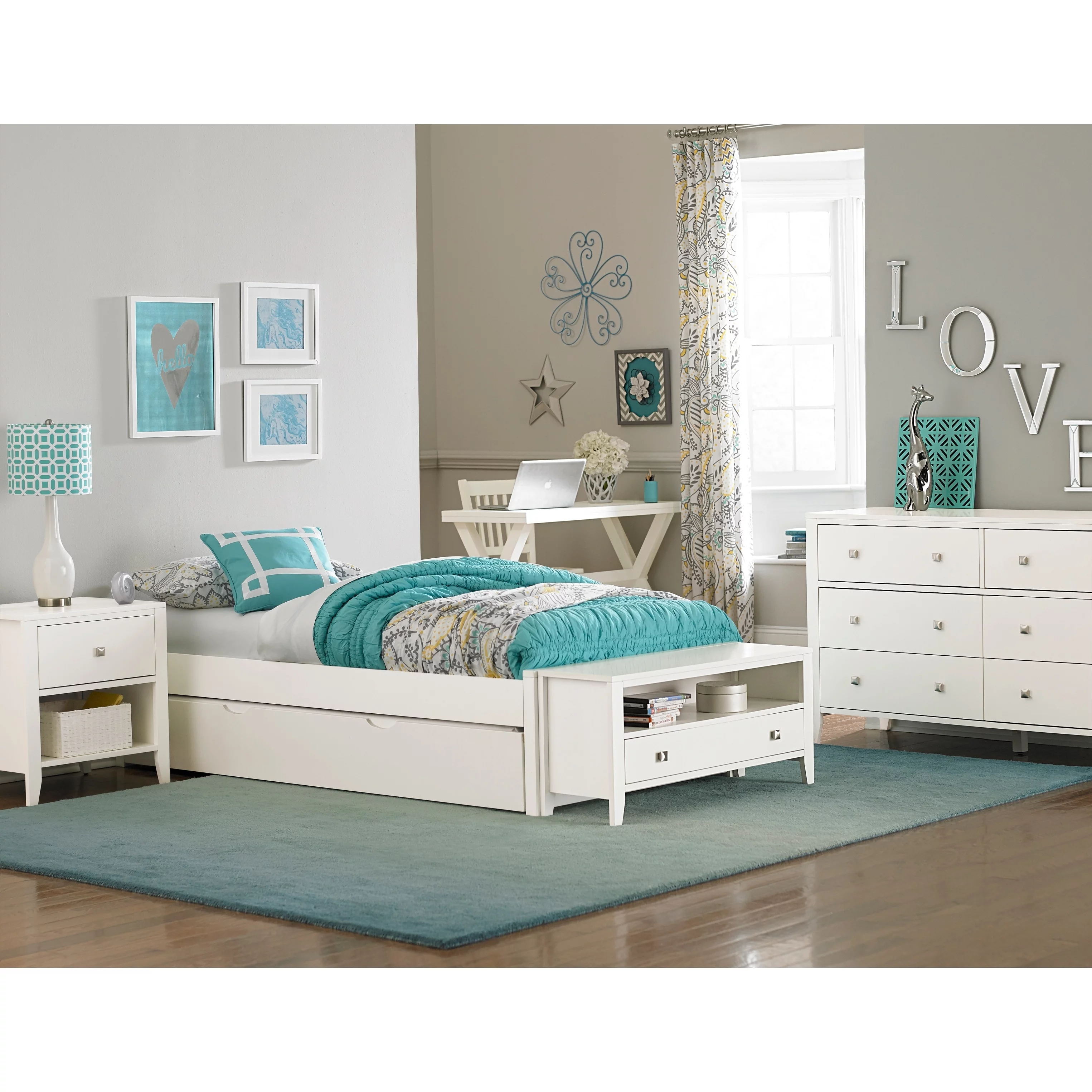 Hillsdale Kids and Teen Hillsdale Pulse Full Platform Bed with Trundle, White