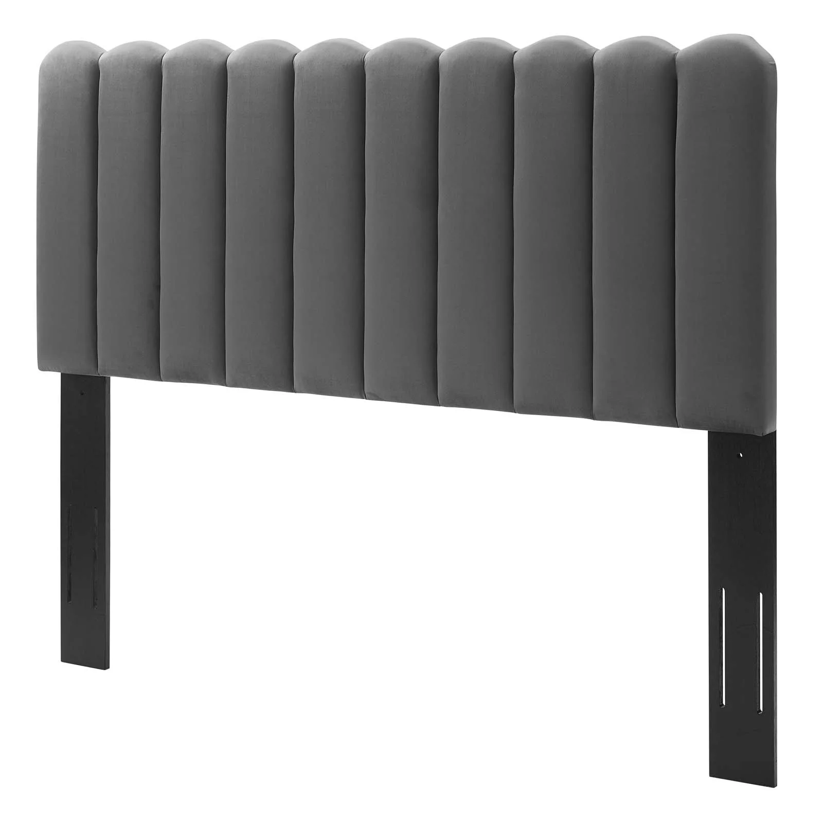Headboard, Twin Size, Velvet, Dark Grey Gray, Modern Contemporary Urban Design, Bedroom Master Guest Suite