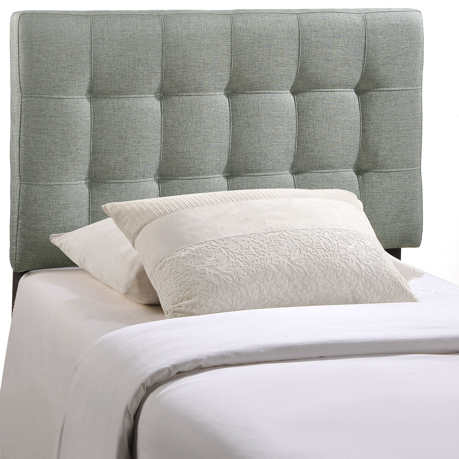 Modway Lily Twin Upholstered Fabric Headboard in Gray