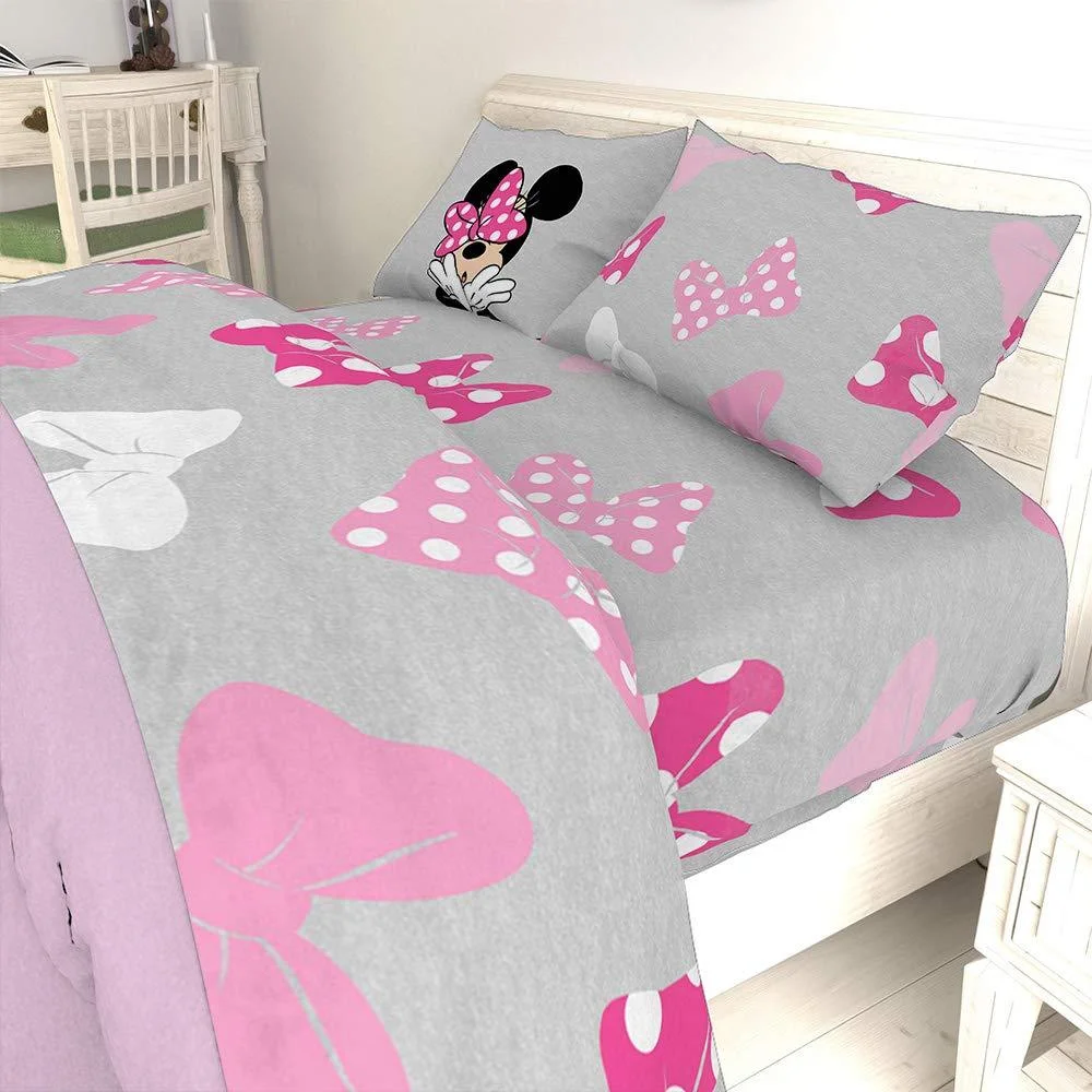 Disney Minnie Mouse Faces Pink 7 Piece Full Bed Set, 100% Microfiber