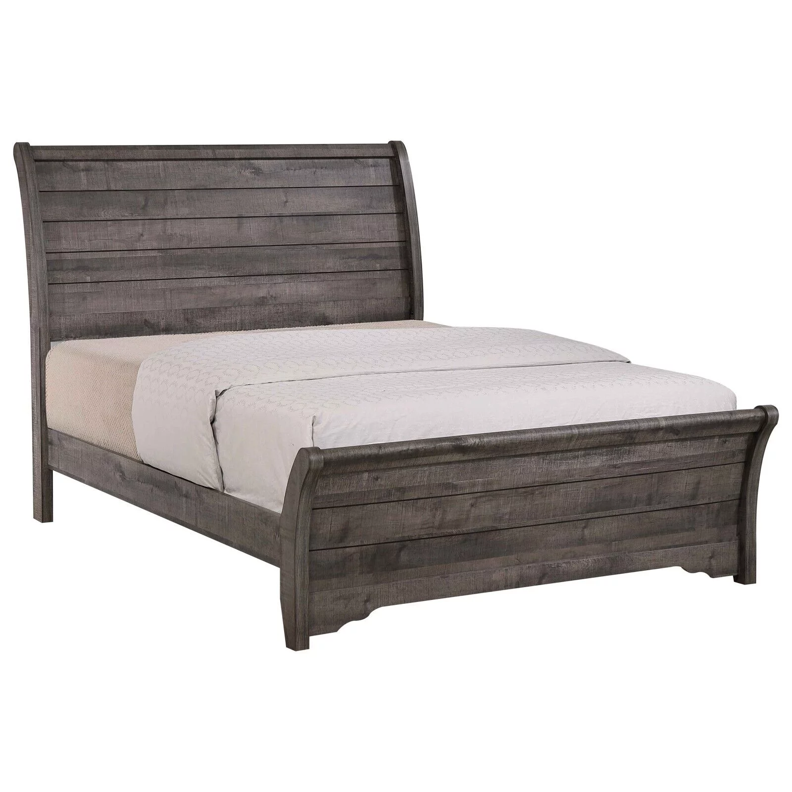 Traditional Rustic Style 1pc Queen Size Panel Bed Wooden Bedroom Furniture Gray Finish