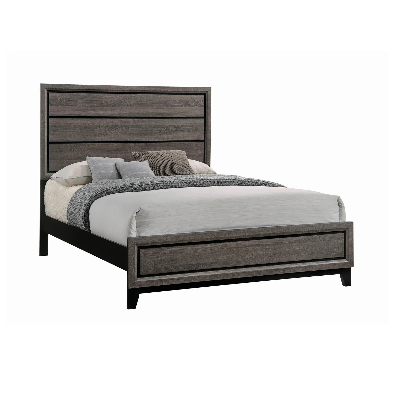 Watson Eastern King Bed Grey Oak and Black