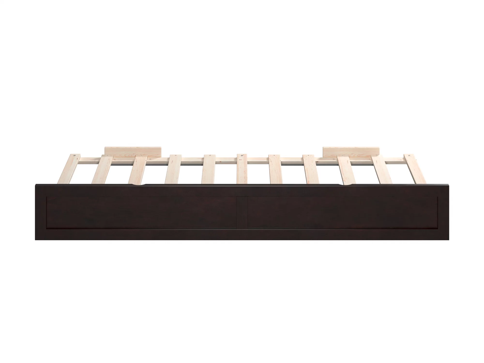 AFI Twin Roll Out Wood Trundle Bed Frame with Wooden Slat Supports, Espresso