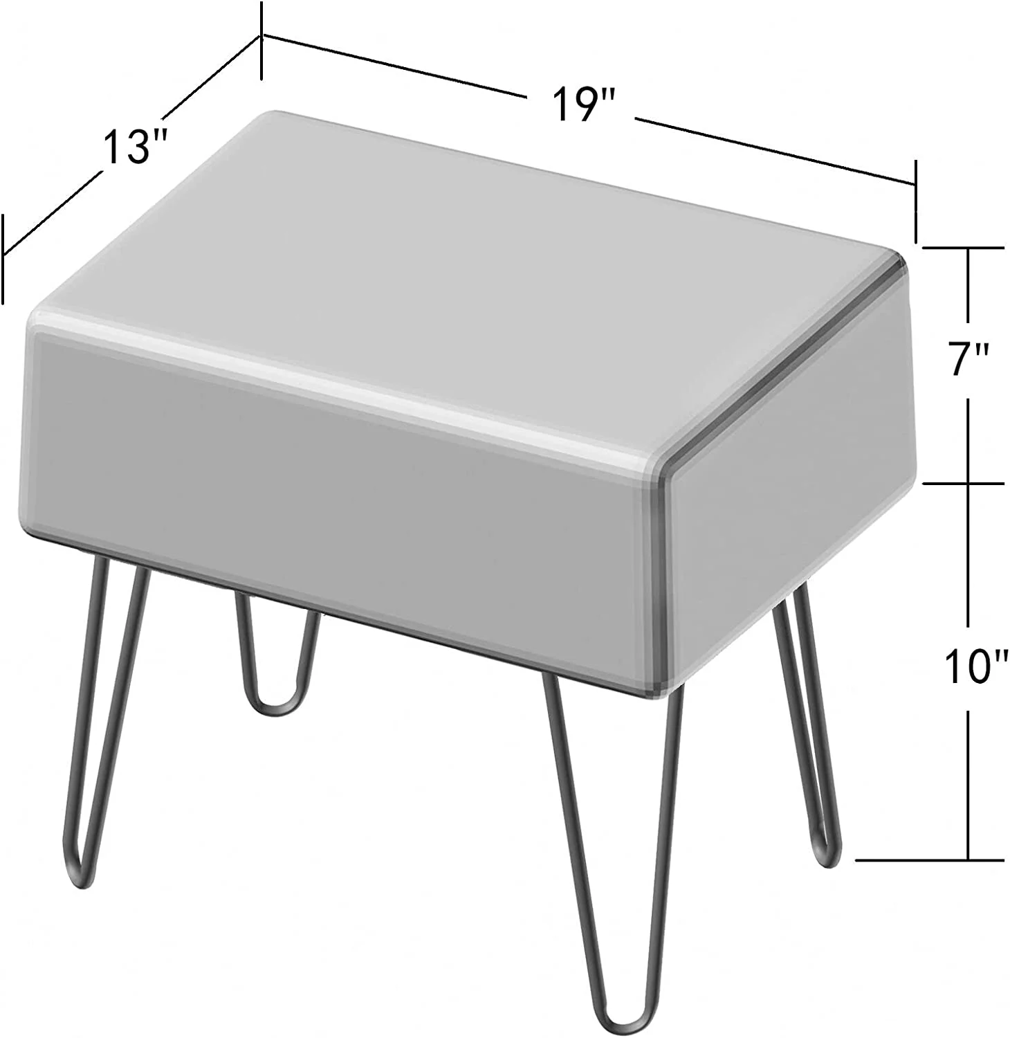 Blue Textured Velvet Ottoman, 19