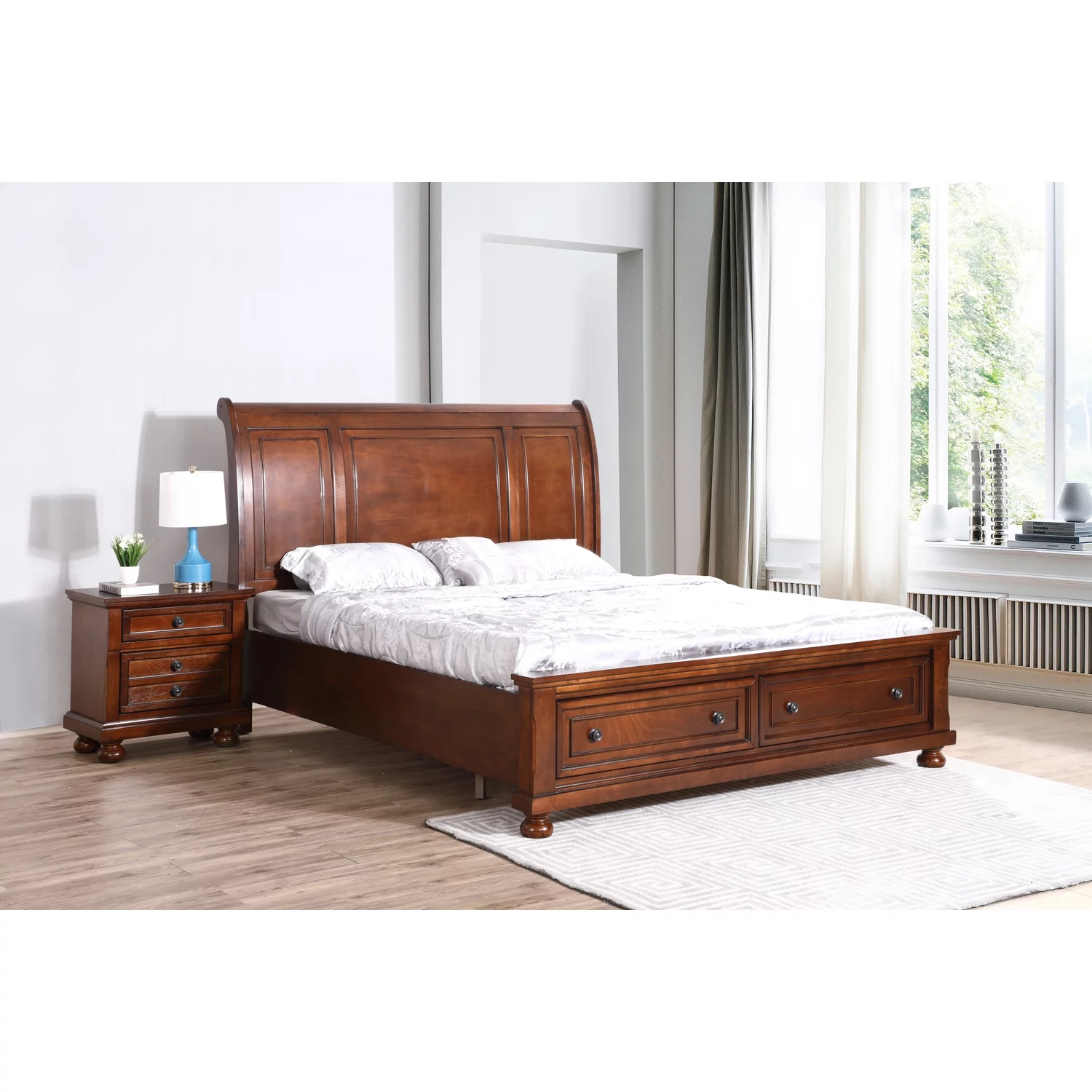 Maykoosh Retro Revival G8900A-KB King Bed ( 4 Boxes) , Cherry