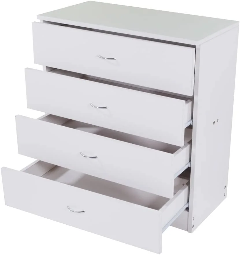 NLIBOOMLife Dresser White Wood Cabinet for Closet/Office Clothes Cosmetic Chest Organizer with Drawers Bedroom Night Stand