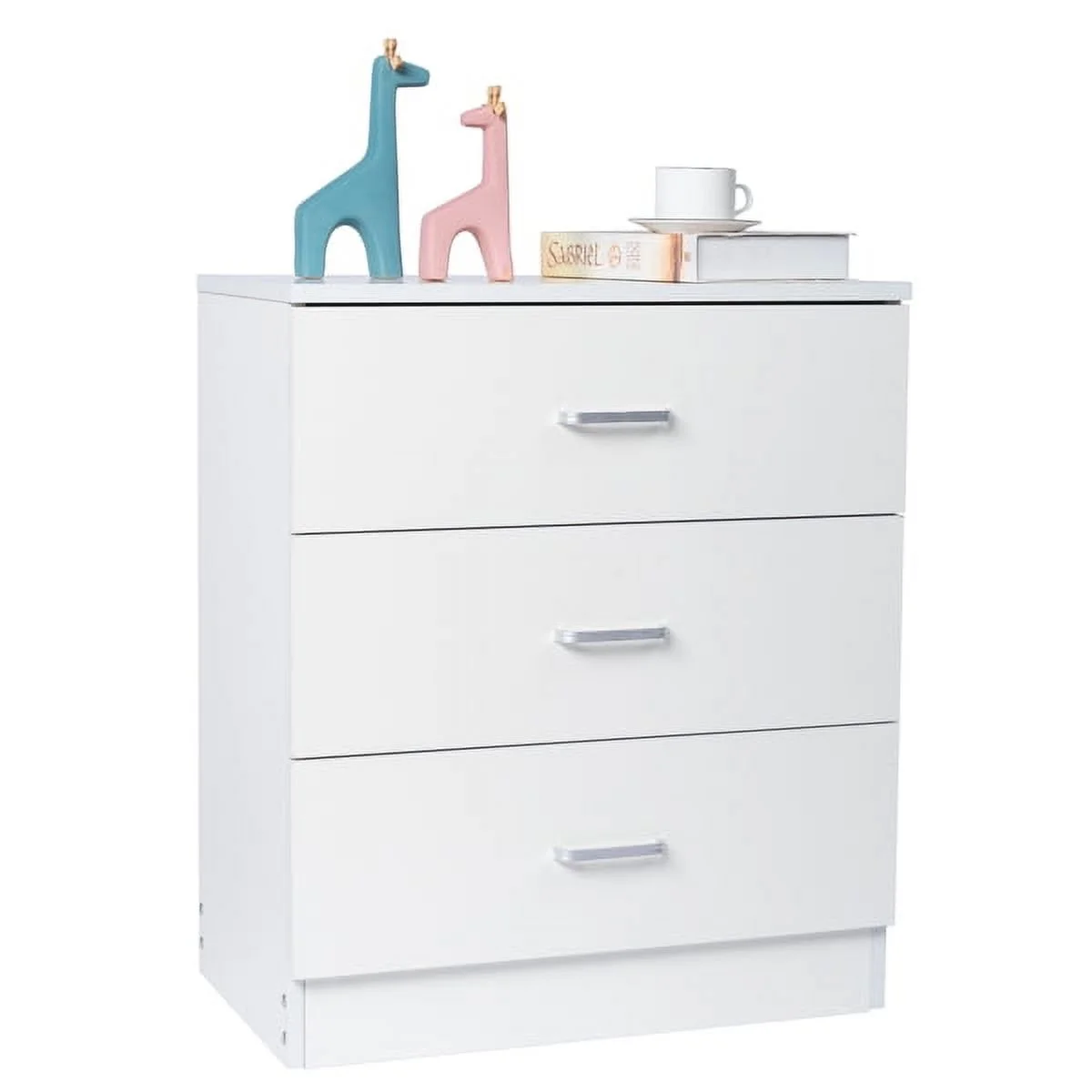 FCH Modern Simple 3-Drawer Dresser Chest of Drawers for Family Room Bedroom Living Room Universal Design, White