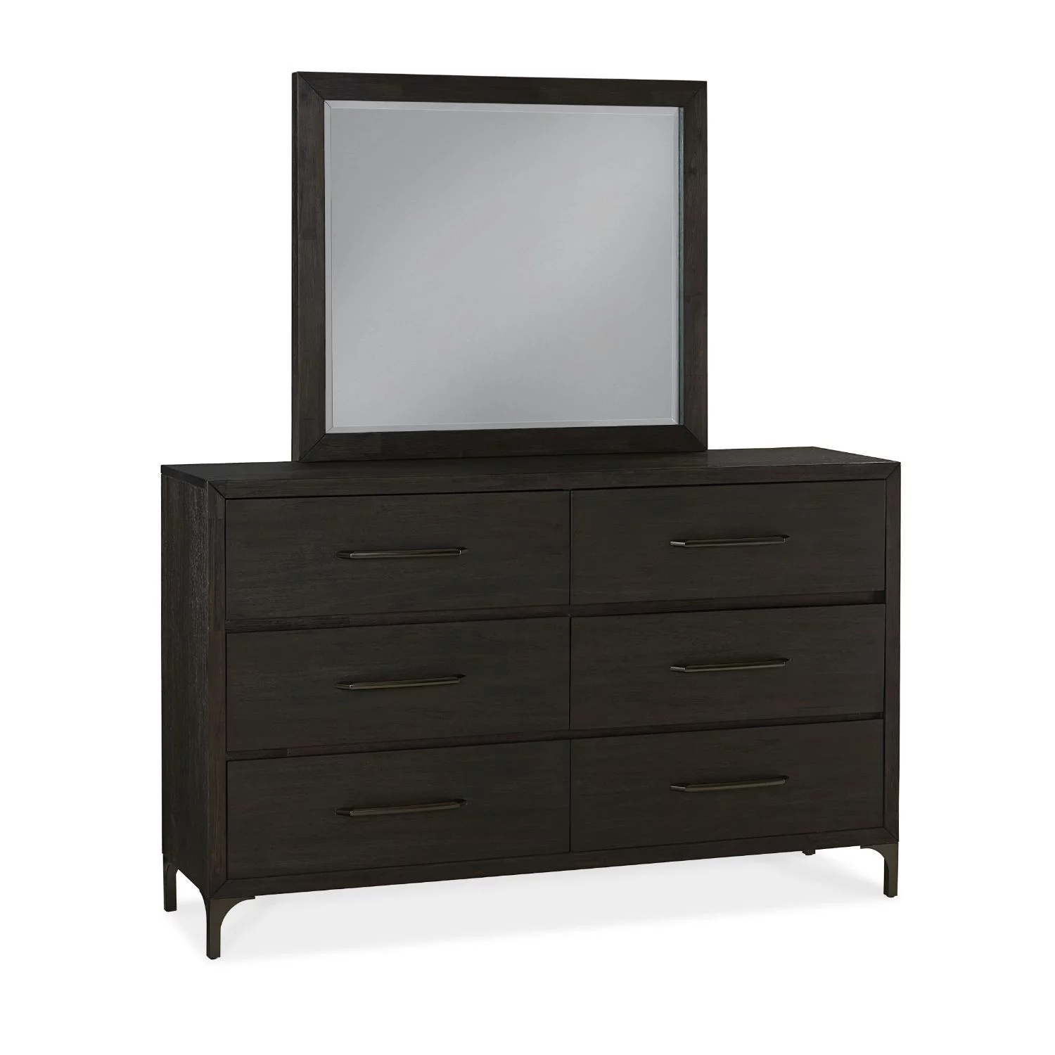 Modus Lucerne 2 PC Dresser & Mirror Set in Vintage Coffee