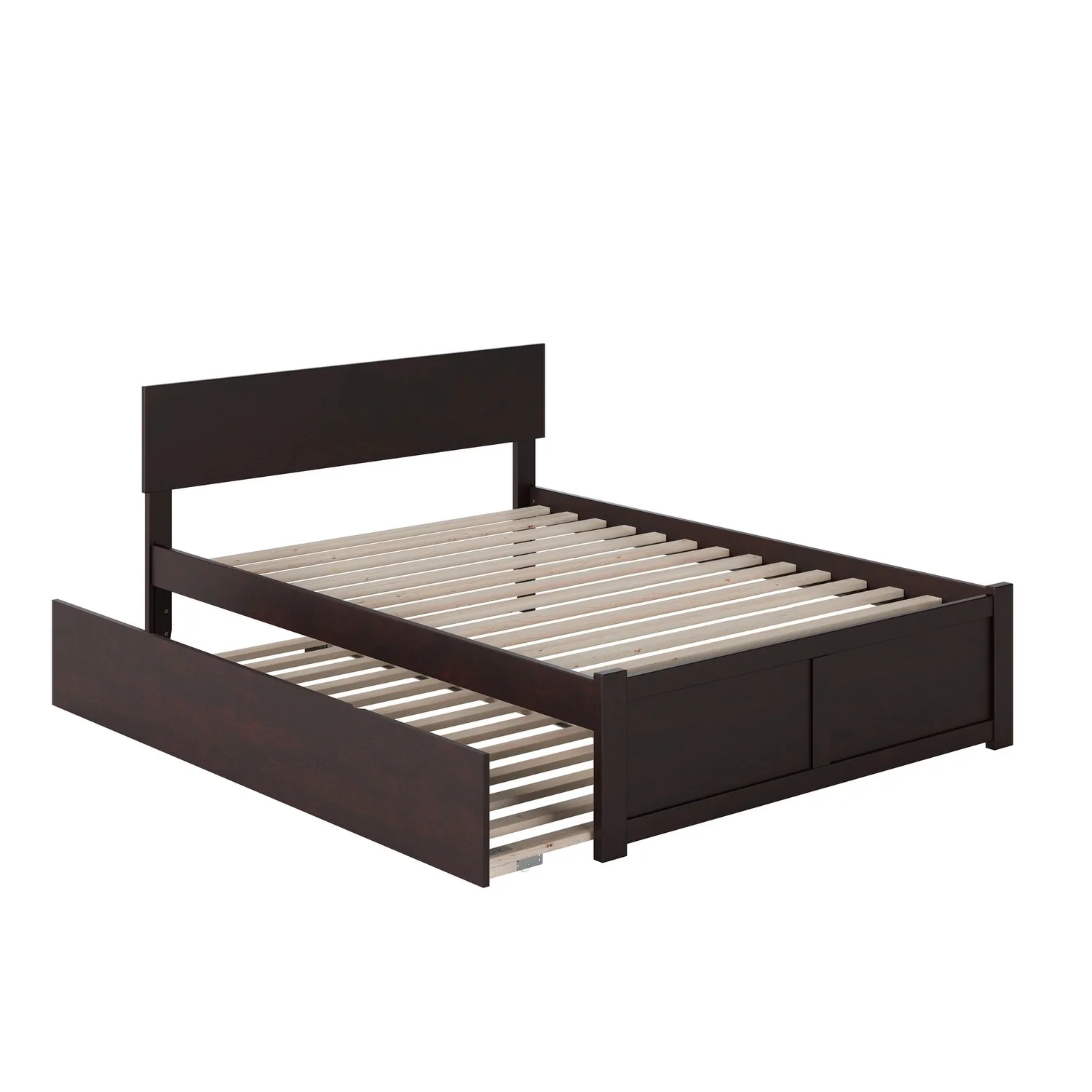 AFI Orlando Full Platform Bed with Twin Trundle Bed in Espresso