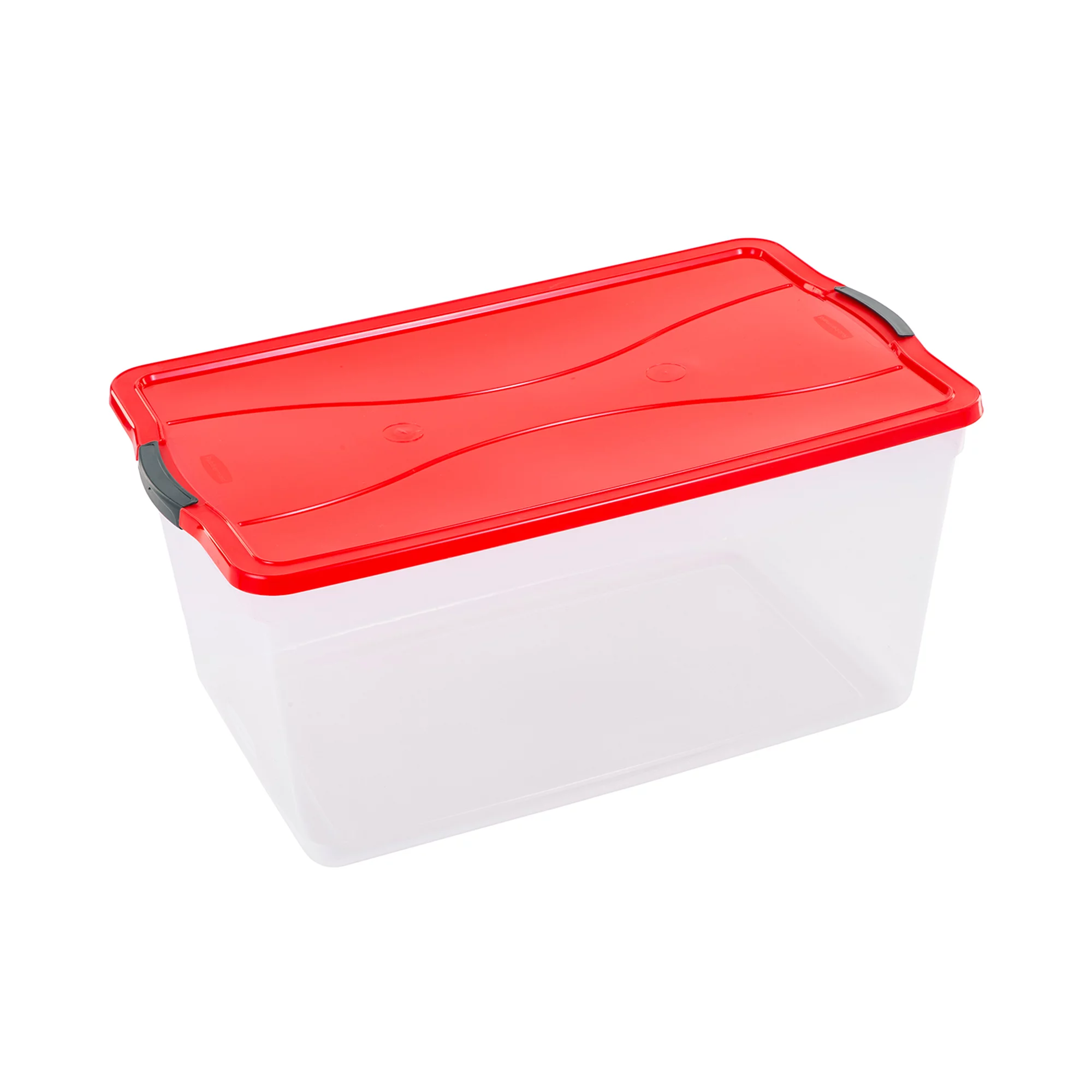 Rubbermaid Cleverstore 18 Gallon Holiday Storage Tote, Clear & Red (4 Pack)