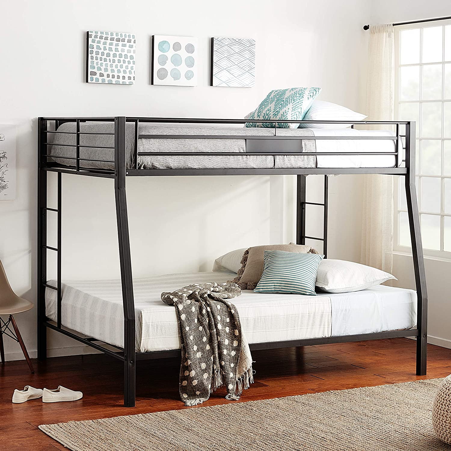CoSoTower Limbra Full Xl/Queen Bunk Bed In Sandy Black 38005