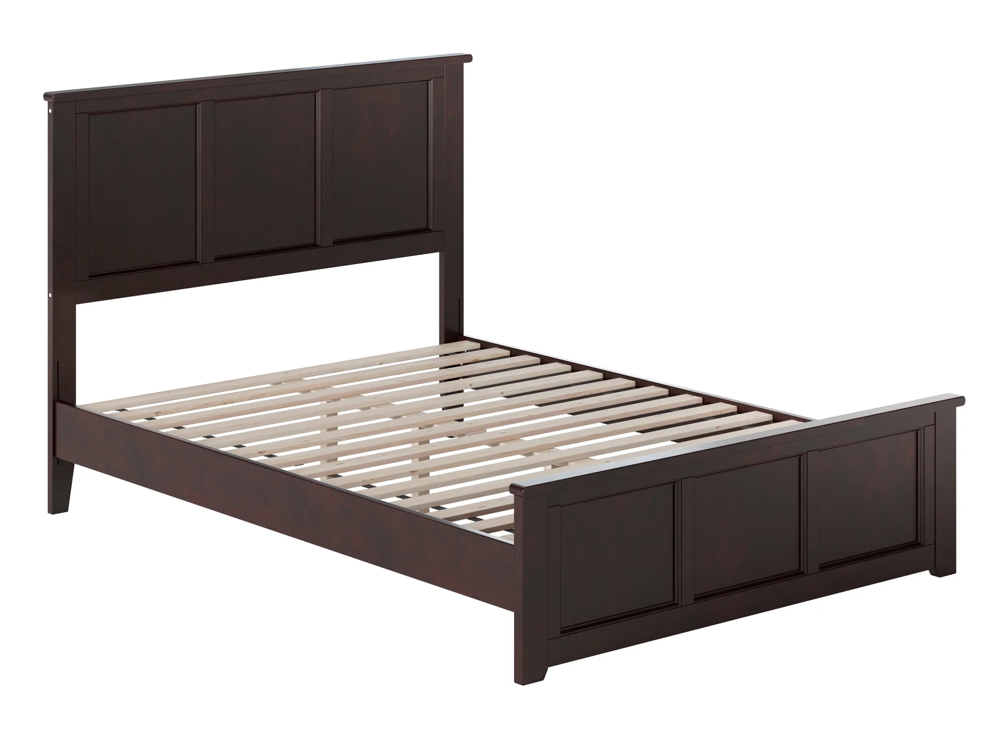 AFI Charlotte Full Solid Wood Low Profile Platform Bed with Matching Footboard, Espresso