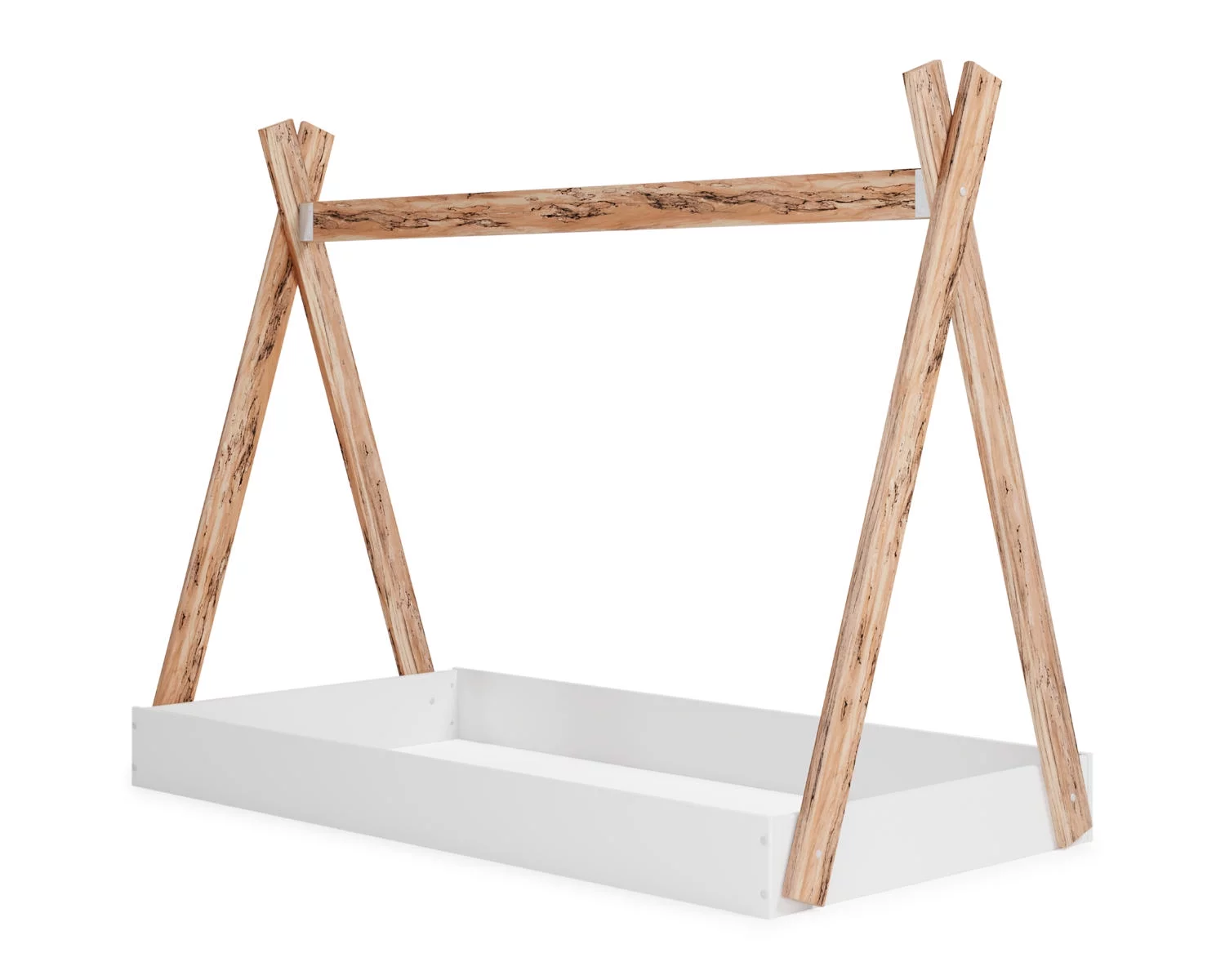 Signature Design by Ashley Contemporary Piperton Twin Tent Complete Bed in Box  Two-tone Brown/White